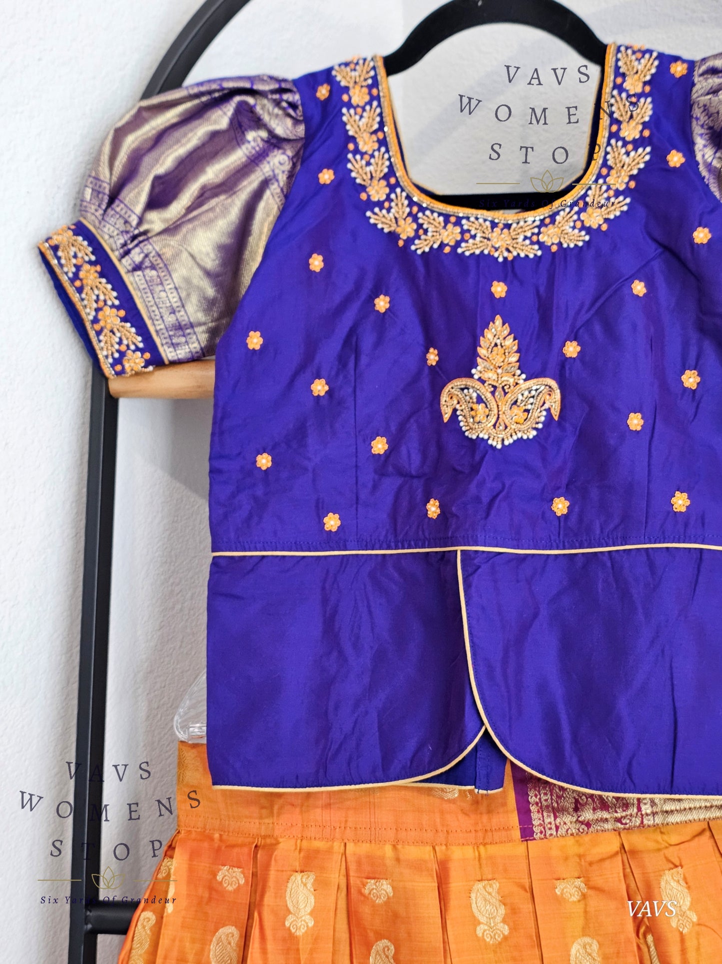 Pure Kanchi Silk Lehenga/ Pattu Pavada Set