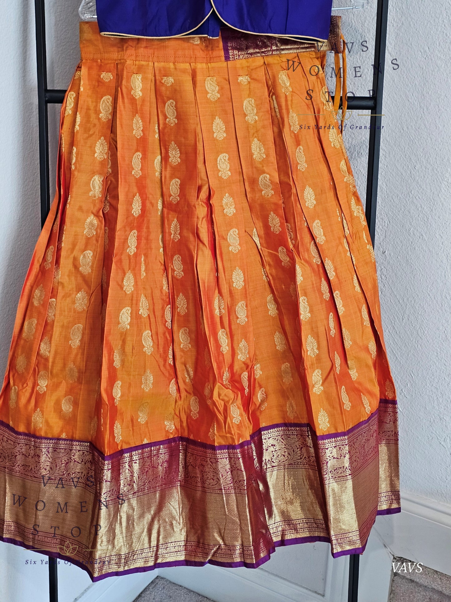 Pure Kanchi Silk Lehenga/ Pattu Pavada Set