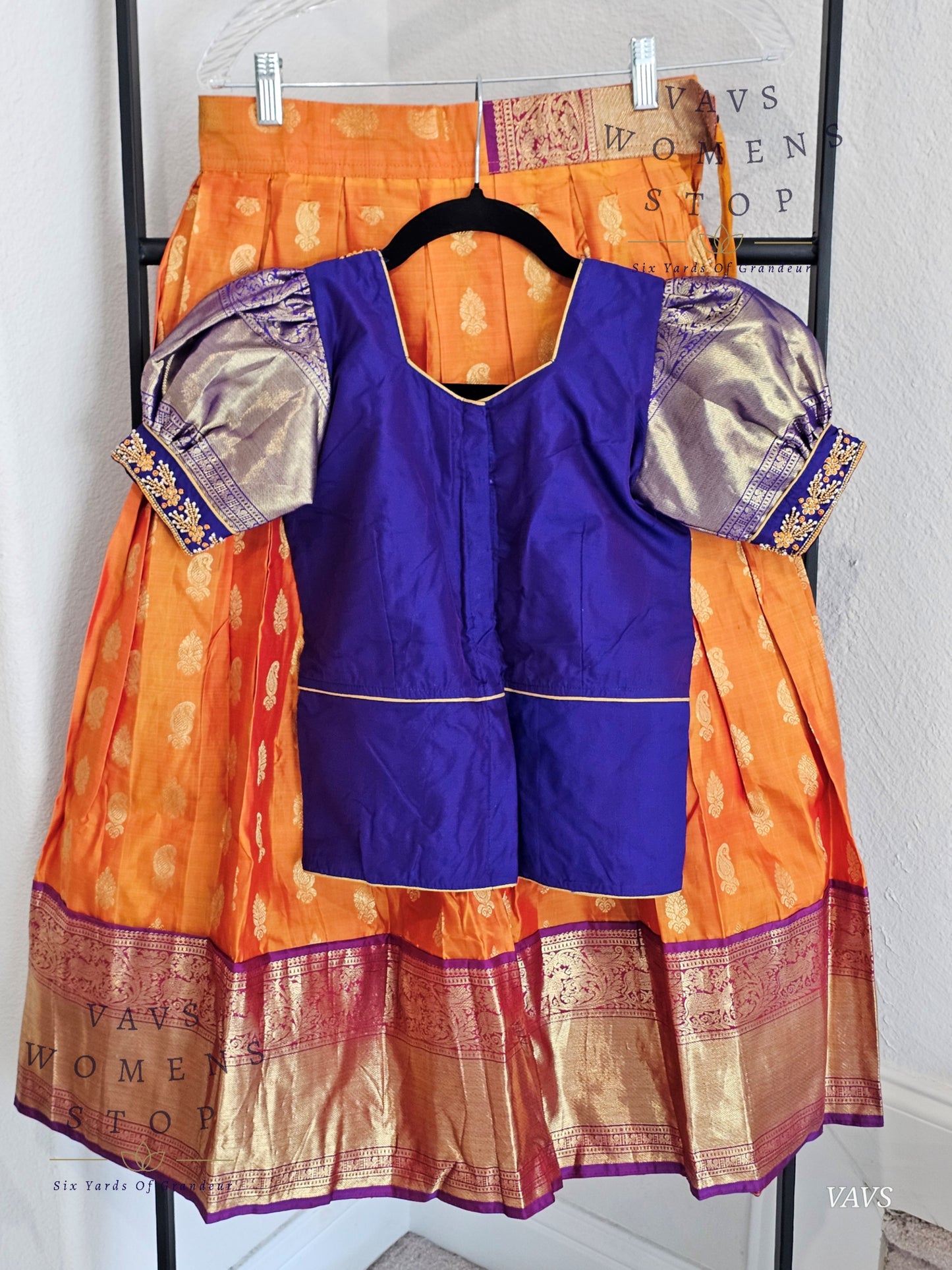 Pure Kanchi Silk Lehenga/ Pattu Pavada Set