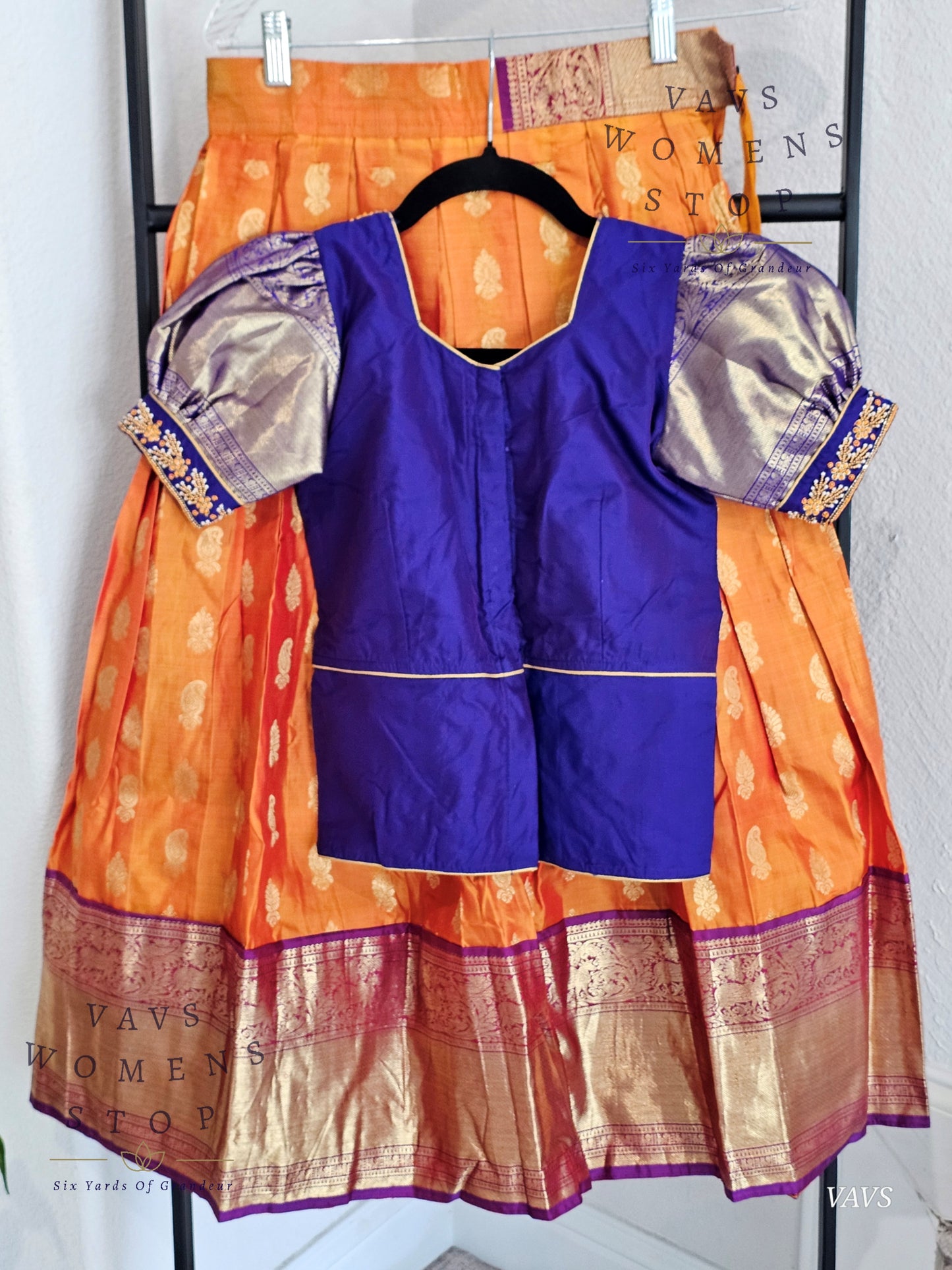 Pure Kanchi Silk Lehenga/ Pattu Pavada Set