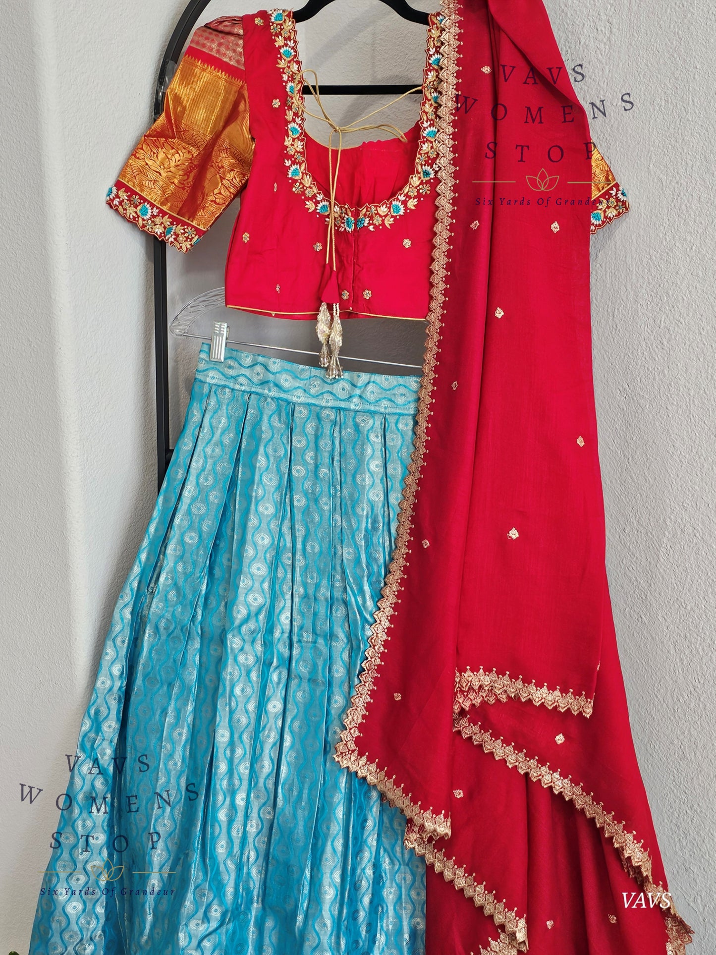 Pure Kanchi Handloom Lehenga / Half Saree – Size 36–42