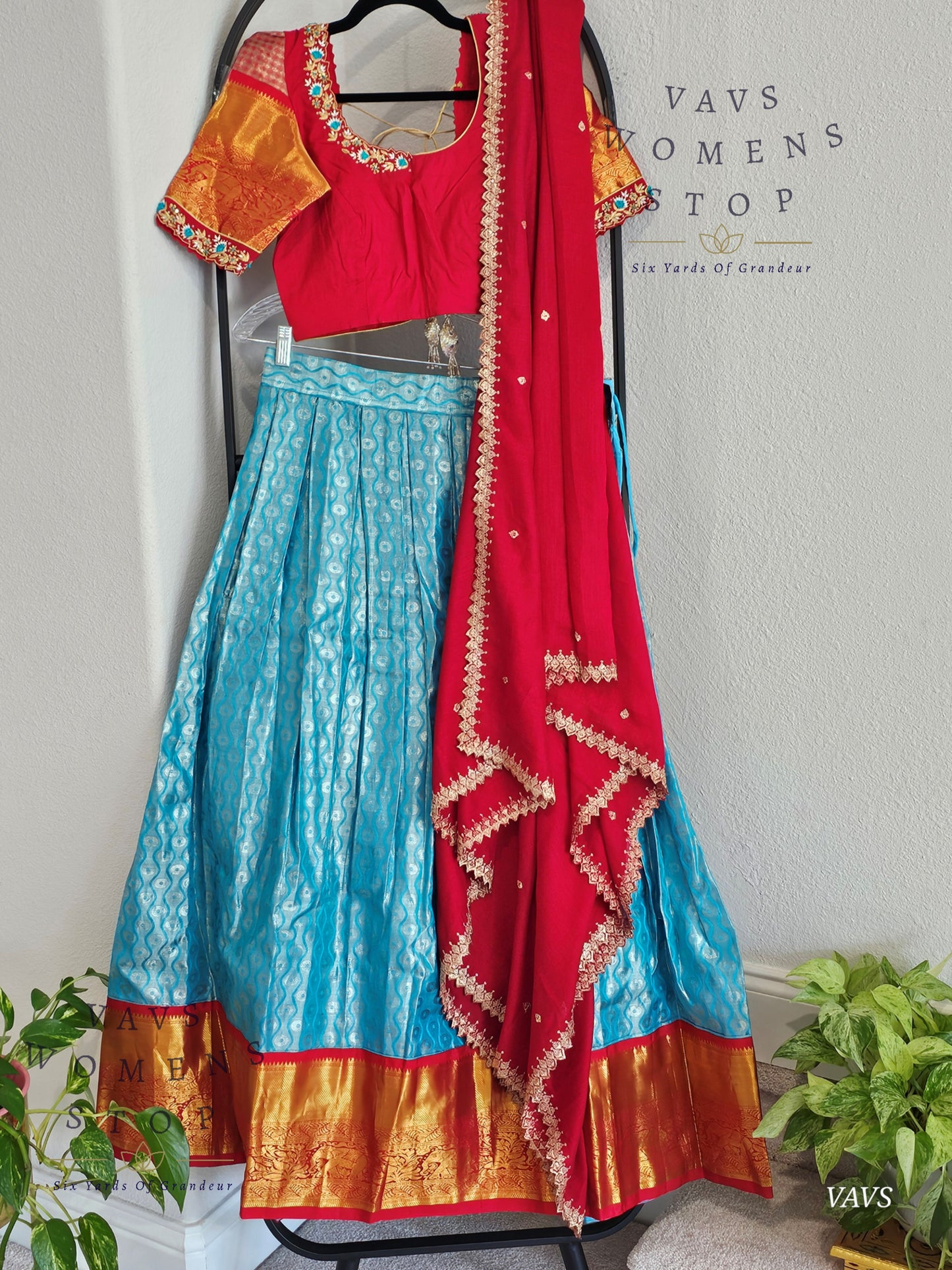 Pure Kanchi Handloom Lehenga / Half Saree – Size 36–42