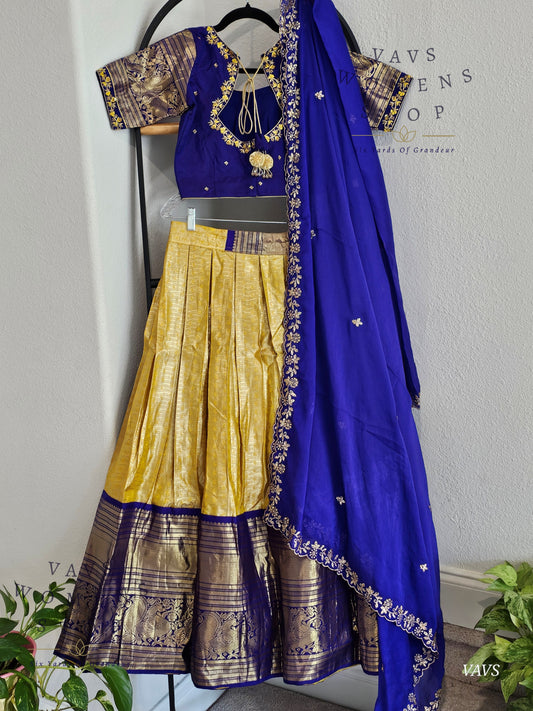 Pure Kanchi Silk Traditional Half Saree Set