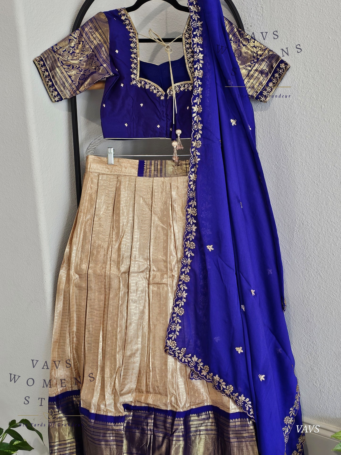 Pure Kanchi Handloom Lehenga / Half Saree | Size 34–40