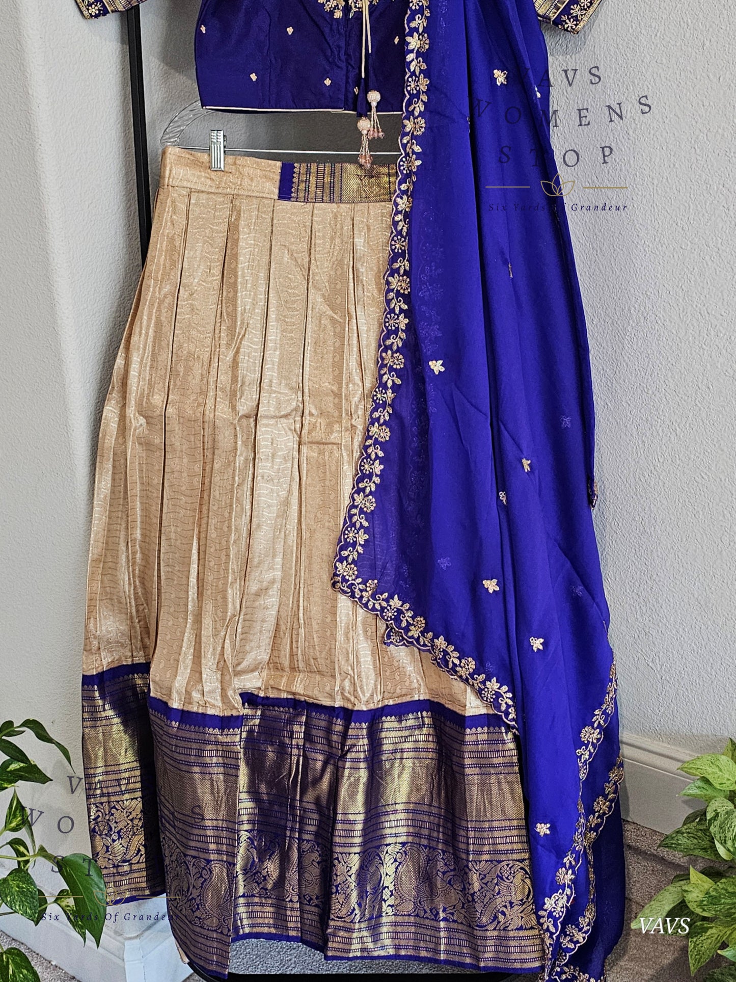 Pure Kanchi Handloom Lehenga / Half Saree | Size 34–40