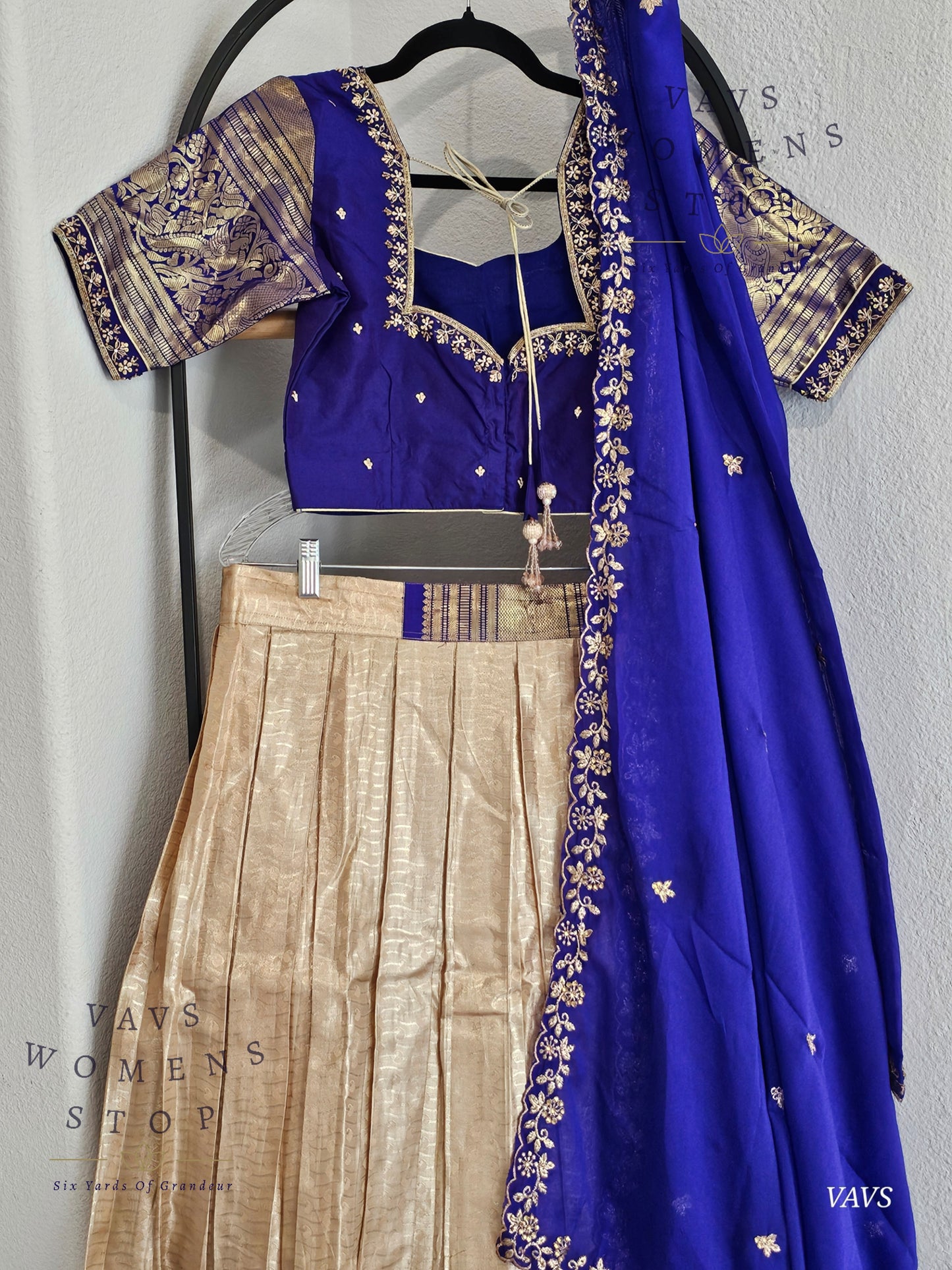 Pure Kanchi Handloom Lehenga / Half Saree | Size 34–40