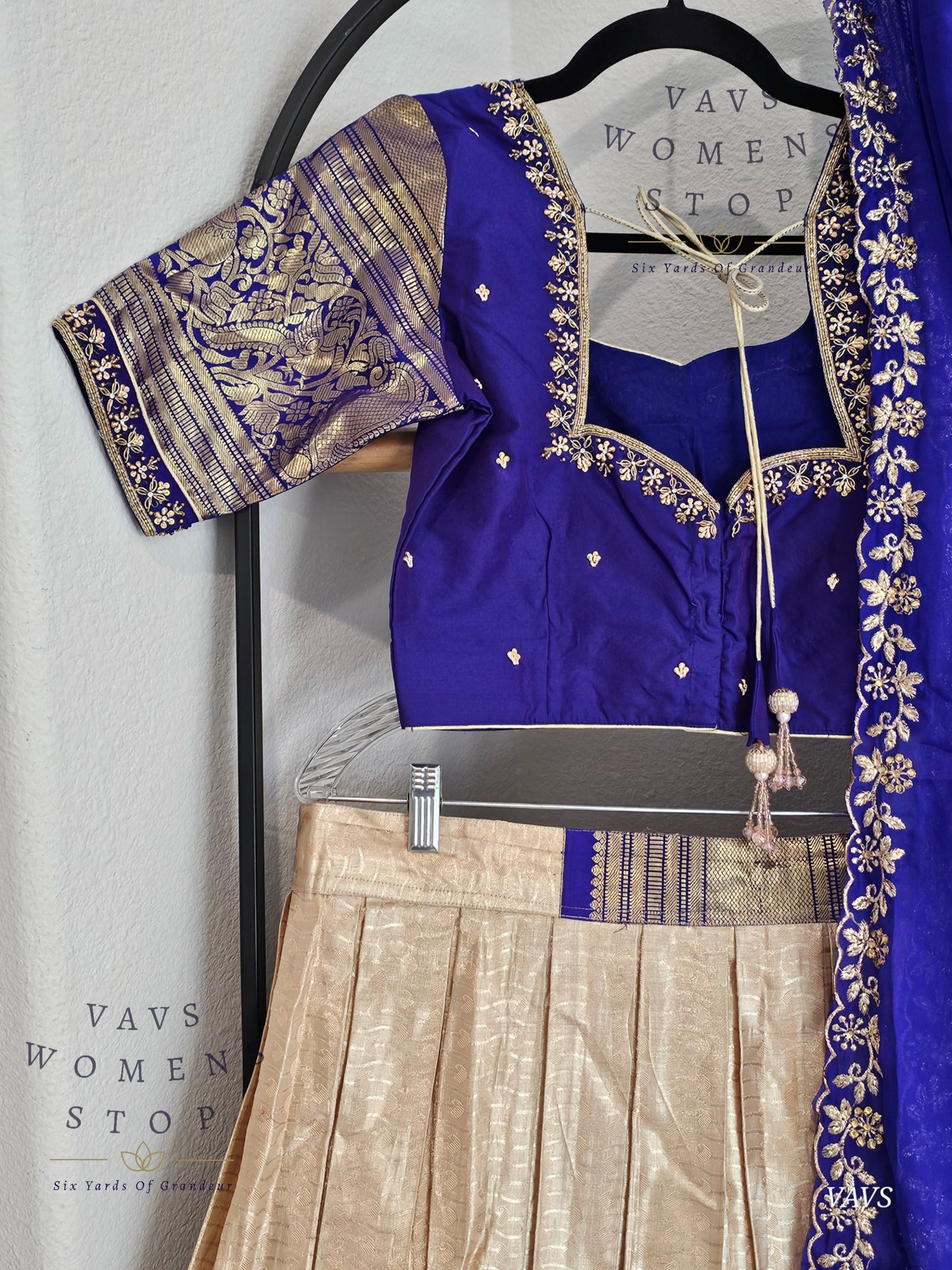 Pure Kanchi Handloom Lehenga / Half Saree | Size 34–40
