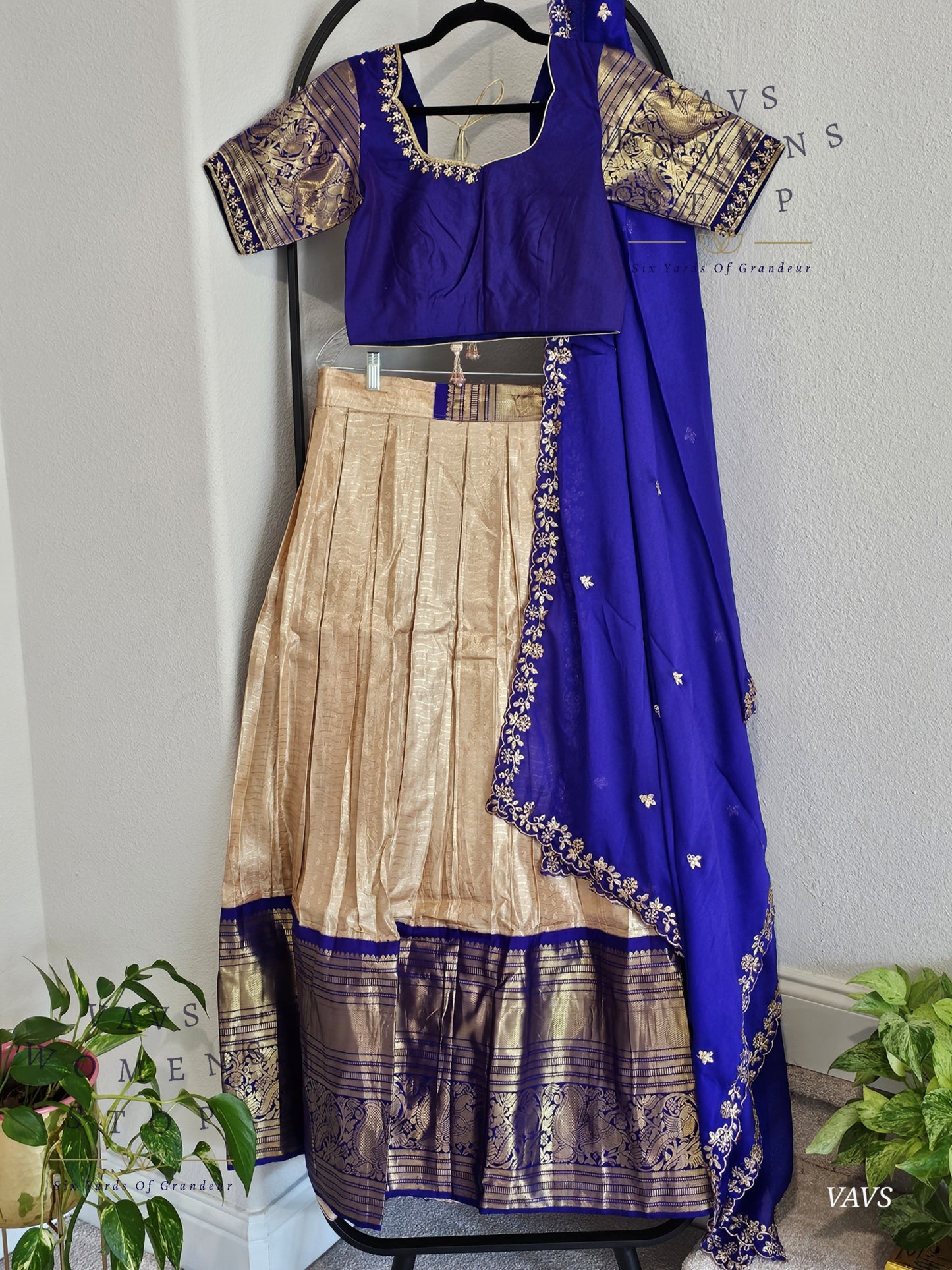 Pure Kanchi Handloom Lehenga / Half Saree | Size 34–40