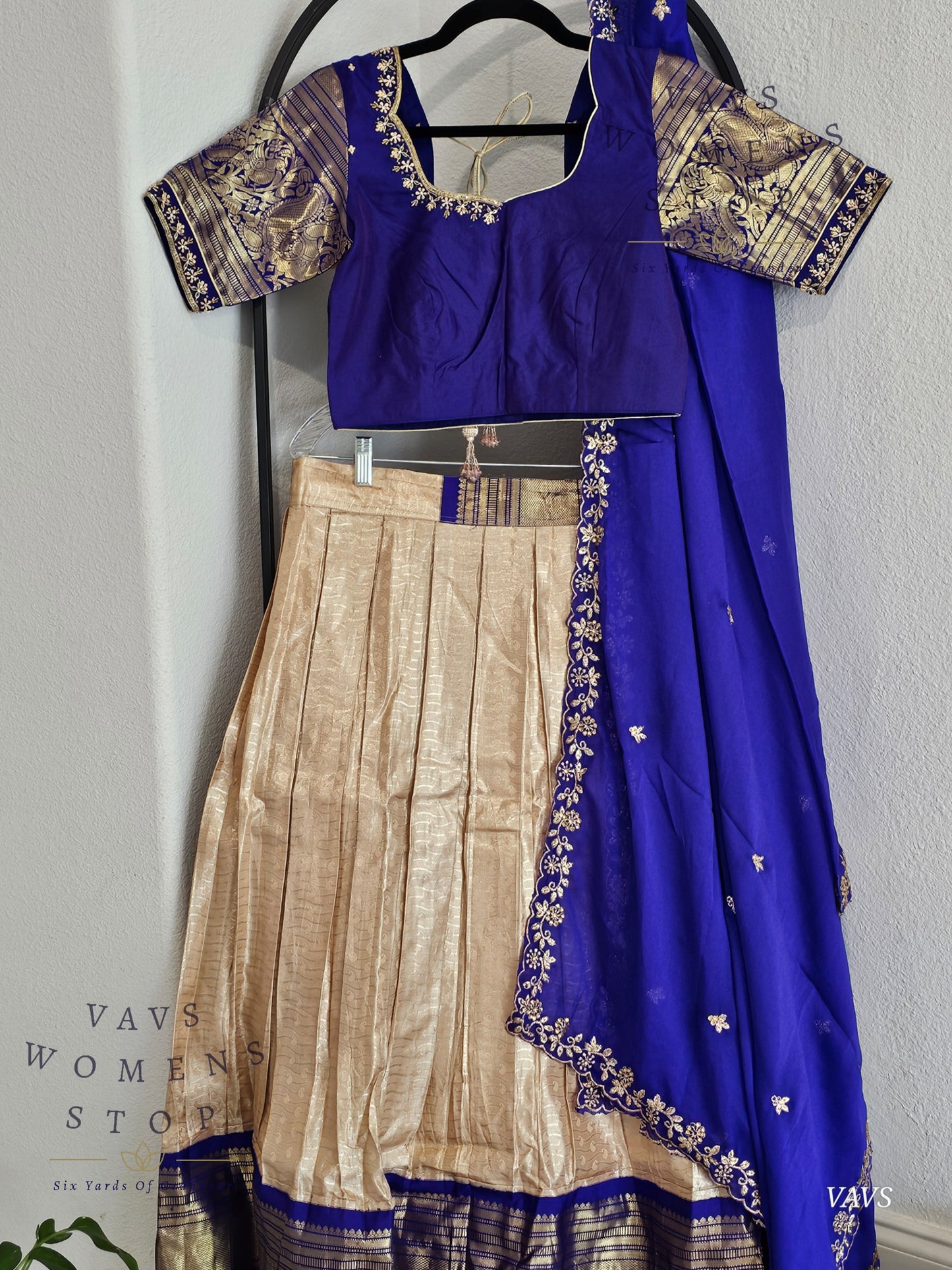 Pure Kanchi Handloom Lehenga / Half Saree | Size 34–40