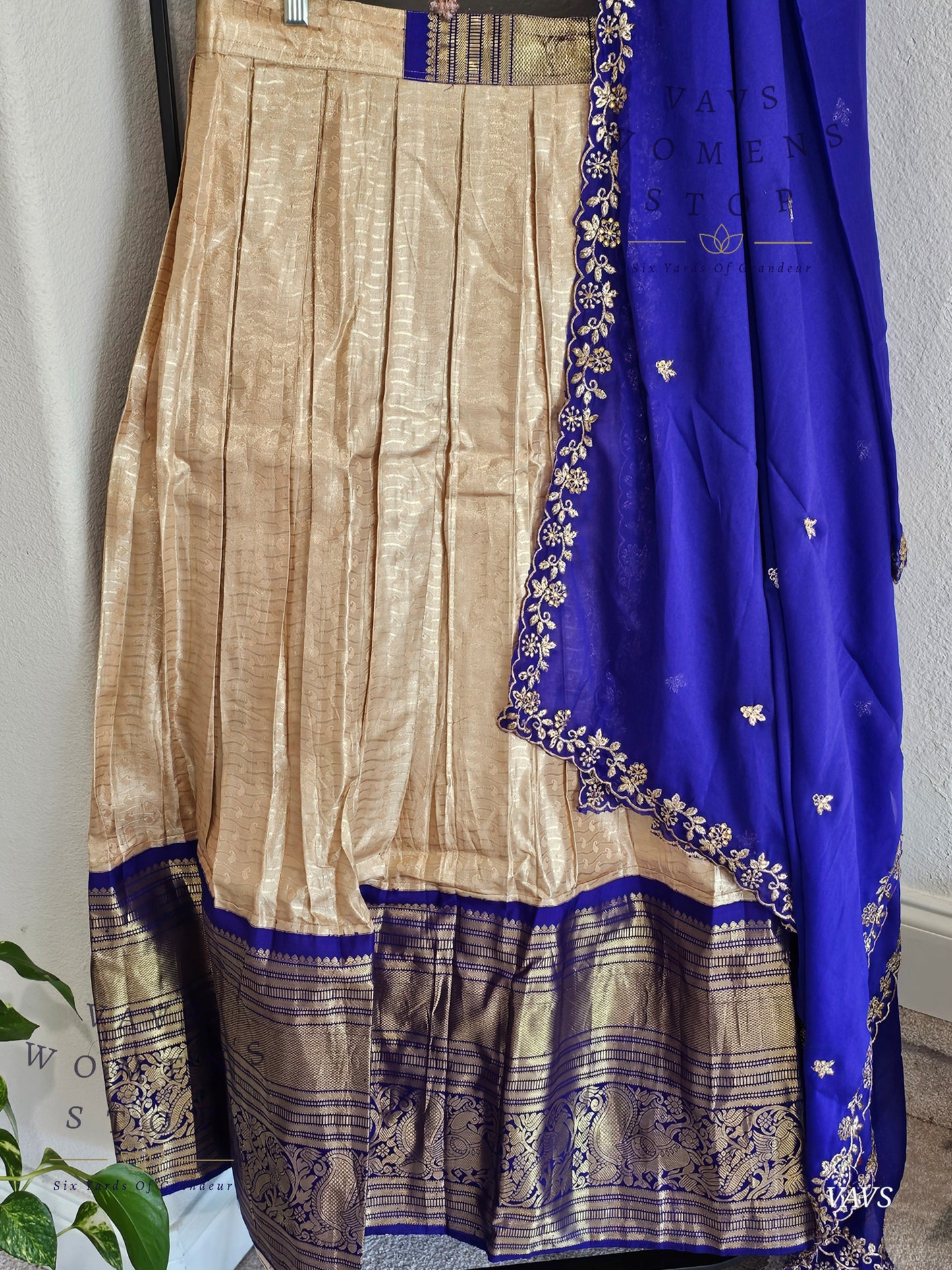 Pure Kanchi Handloom Lehenga / Half Saree | Size 34–40