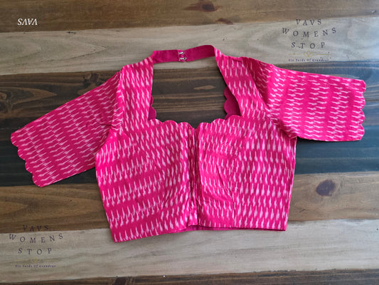 Pink Ikkat Sico Cotton Blouse