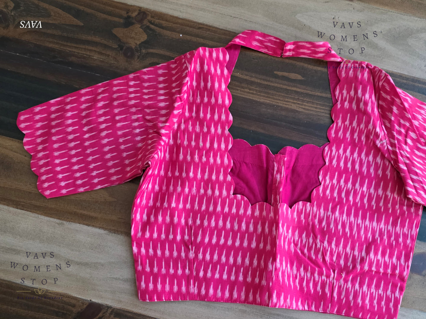 Pink Ikkat Sico Cotton Blouse
