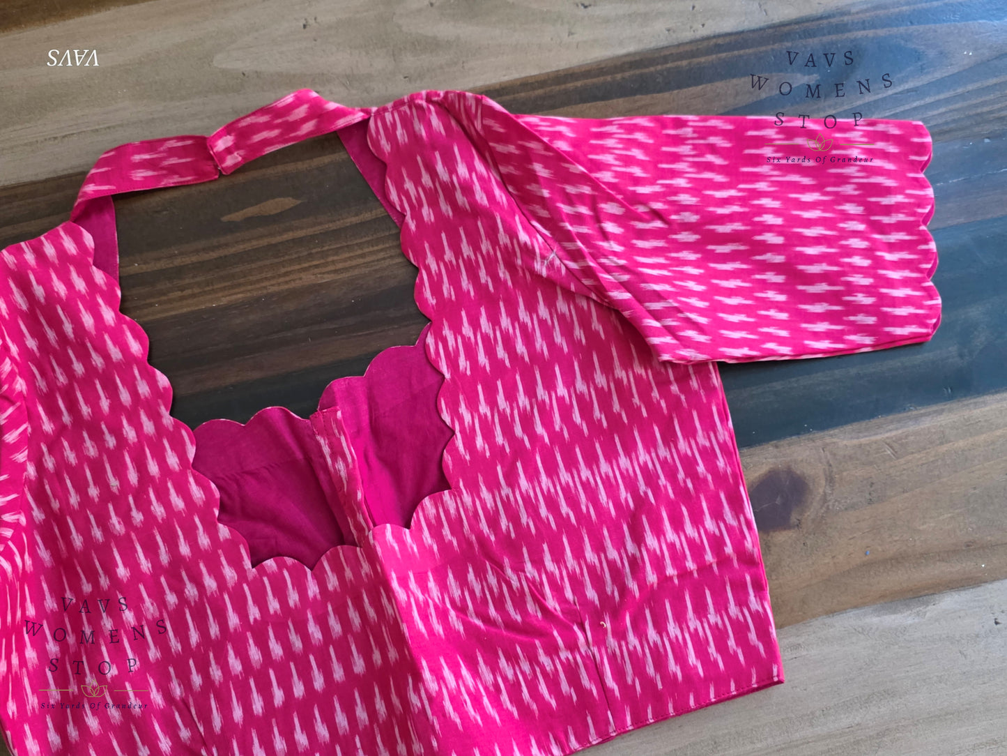 Pink Ikkat Sico Cotton Blouse