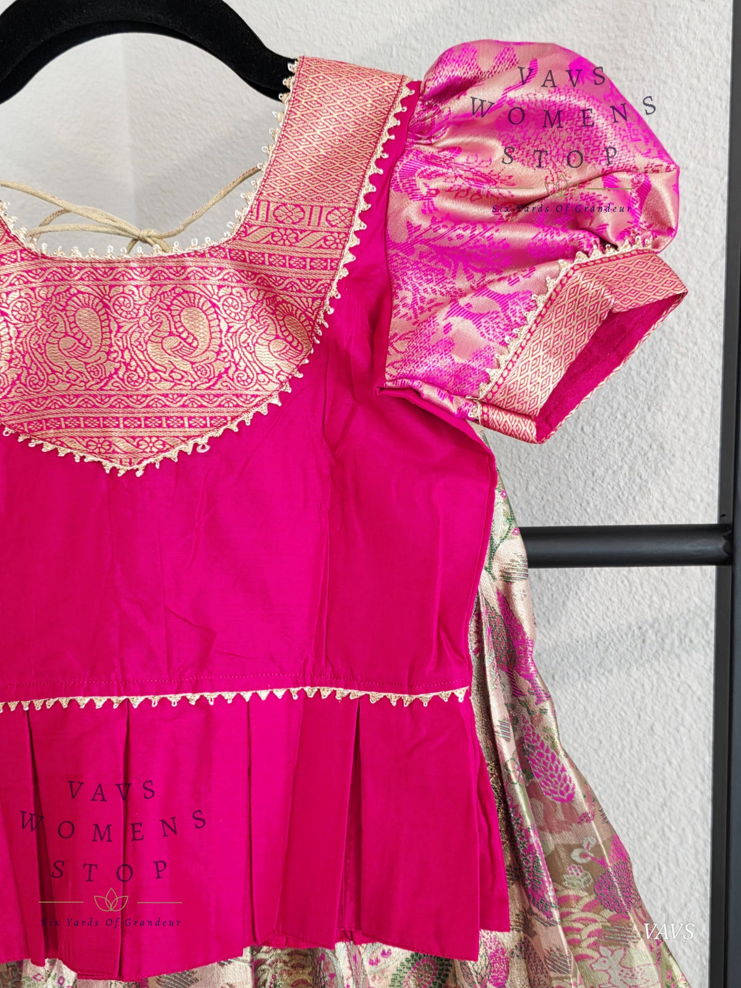 Semi Kanchi Pattu Silk Lehenga Set for Girls – Traditional Pavadai for Ages 4 to 5 | Ready to Ship from USA