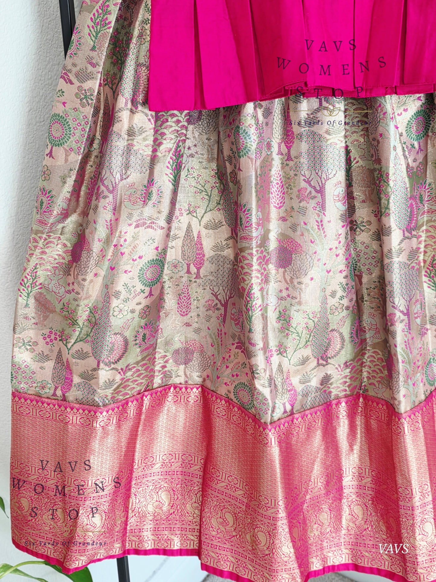 Semi Kanchi Pattu Silk Lehenga Set for Girls – Traditional Pavadai for Ages 4 to 5 | Ready to Ship from USA