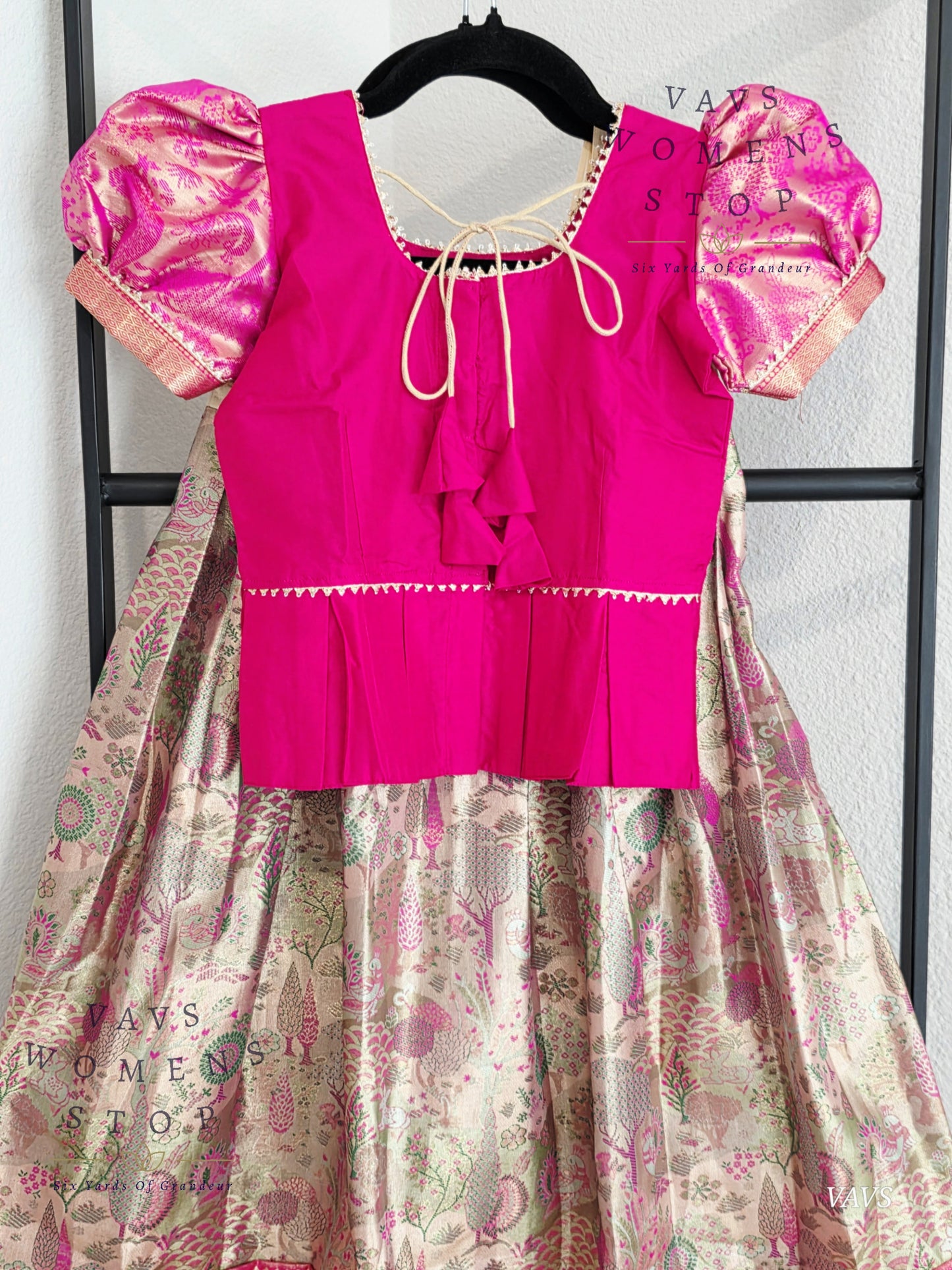 Semi Kanchi Pattu Silk Lehenga Set for Girls – Traditional Pavadai for Ages 4 to 5 | Ready to Ship from USA