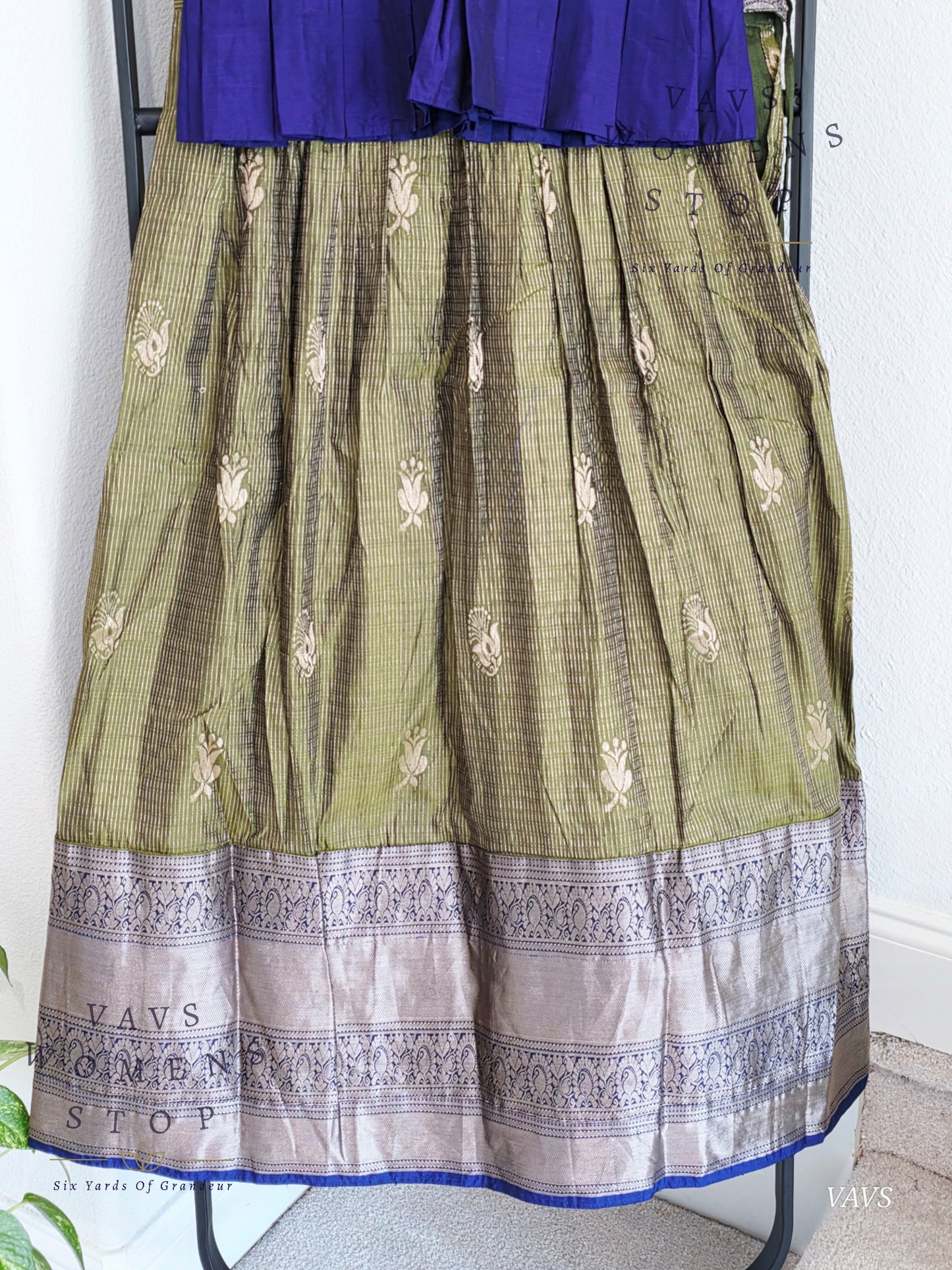 Semi Kanchi Pattu Silk Lehenga Set for Girls – Traditional Pavadai for Ages 11 to 12 | Ready to Ship from USA