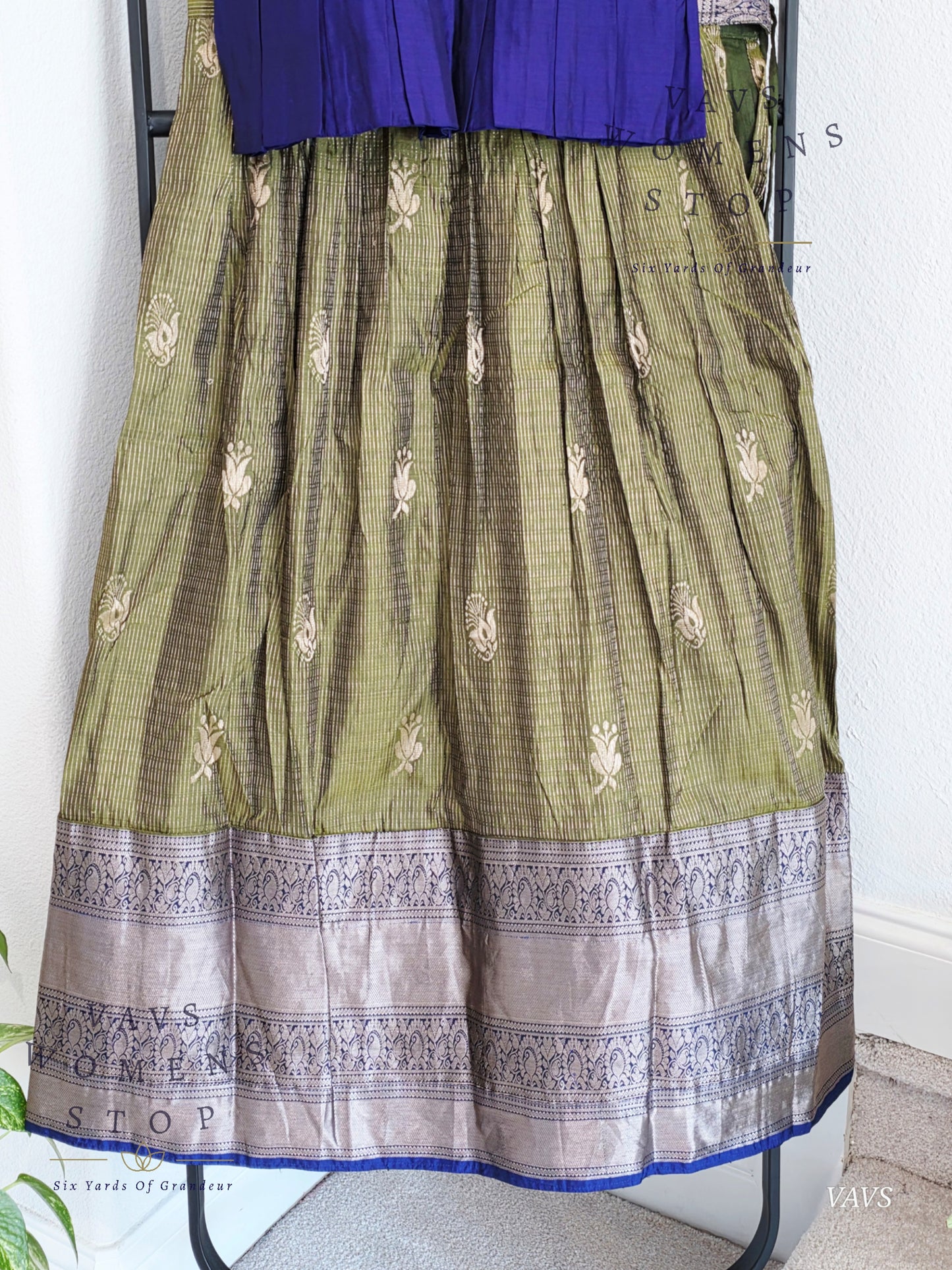 Semi Kanchi Pattu Silk Lehenga Set for Girls – Traditional Pavadai for Ages 11 to 12 | Ready to Ship from USA