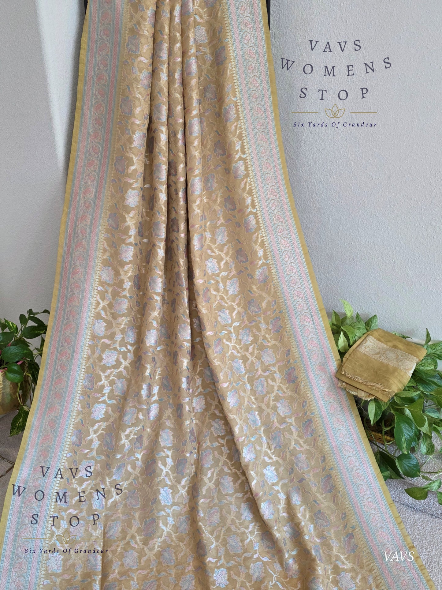 Pure Kota Chiffon Saree with All-Over Meenakari Jal Design