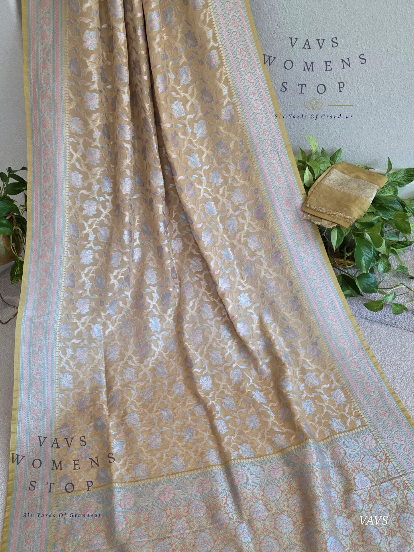 Pure Kota Chiffon Saree with All-Over Meenakari Jal Design