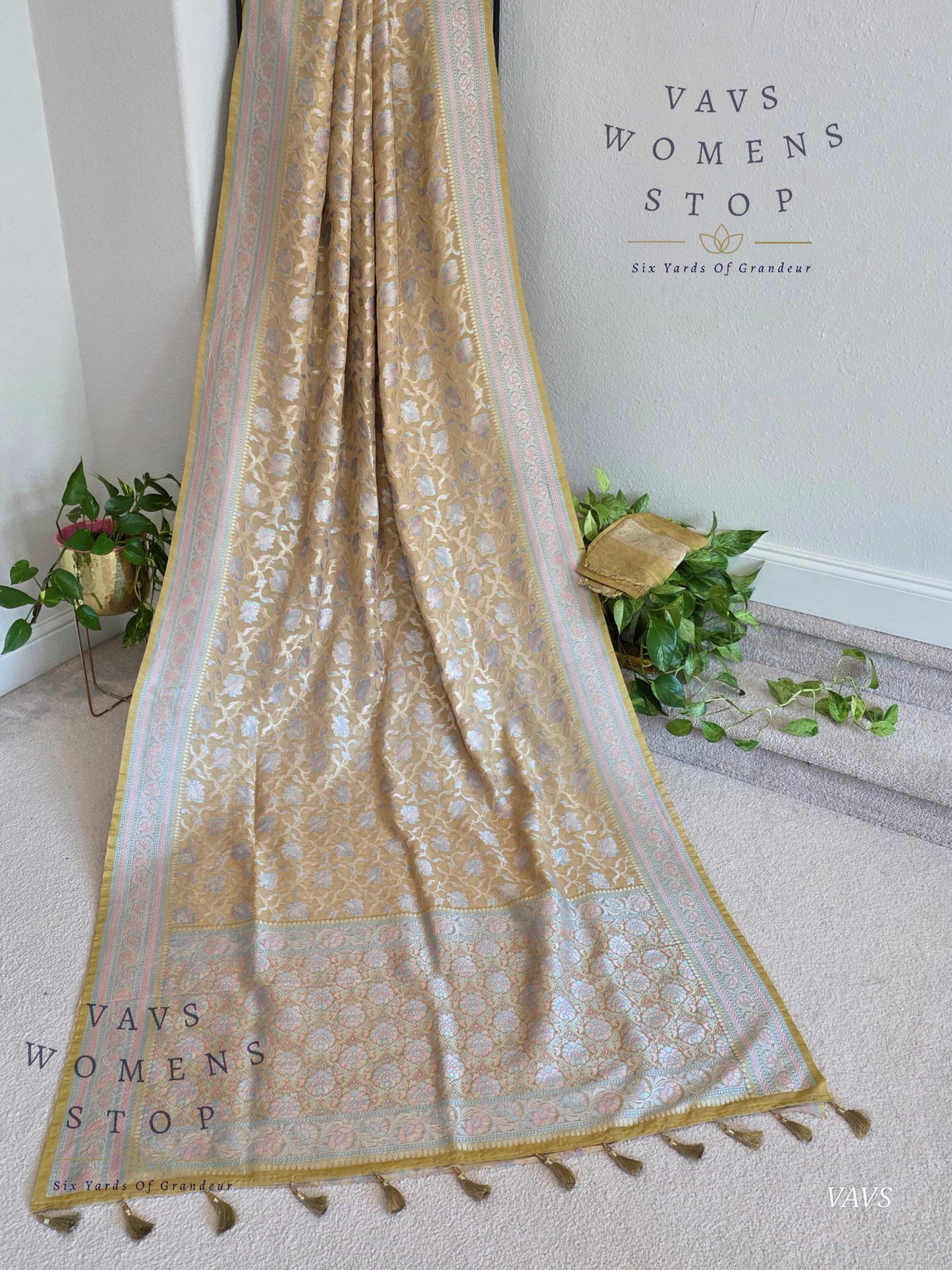 Pure Kota Chiffon Saree with All-Over Meenakari Jal Design