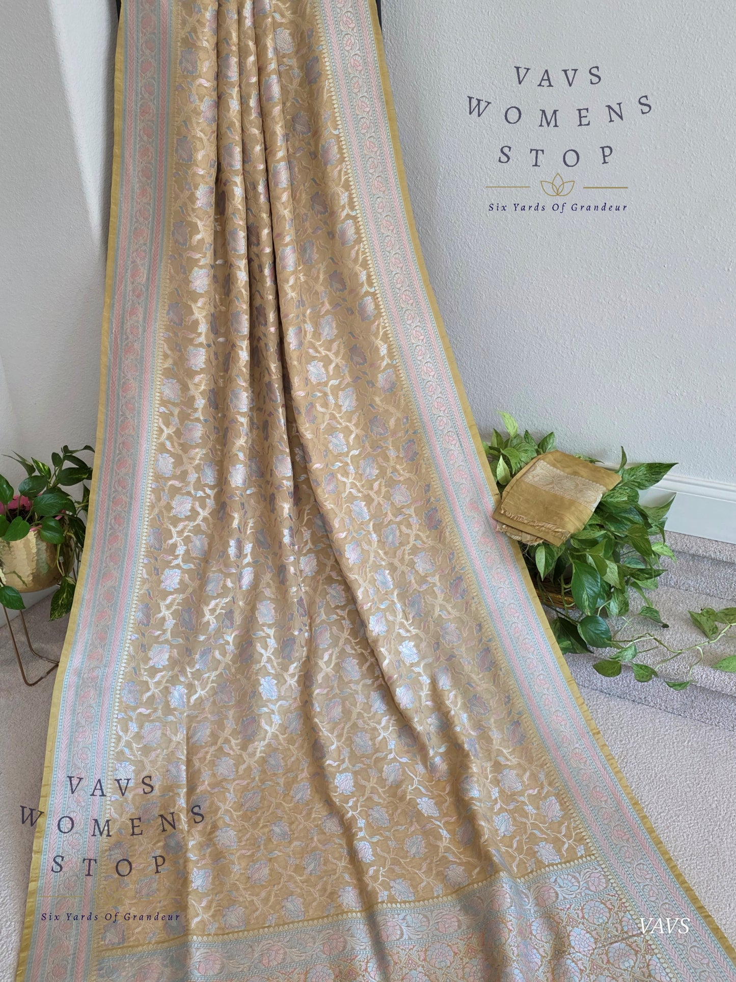 Pure Kota Chiffon Saree with All-Over Meenakari Jal Design