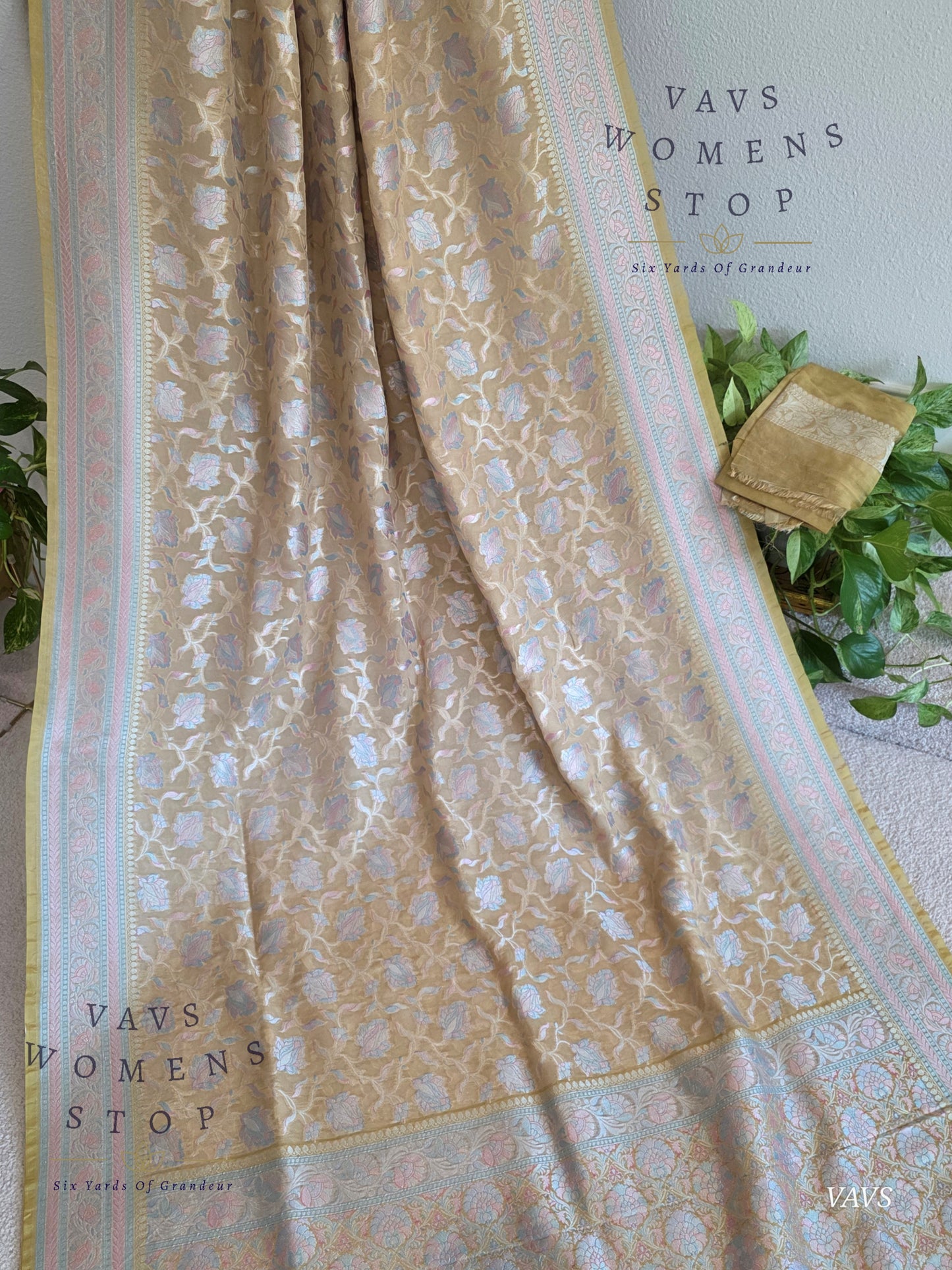 Pure Kota Chiffon Saree with All-Over Meenakari Jal Design