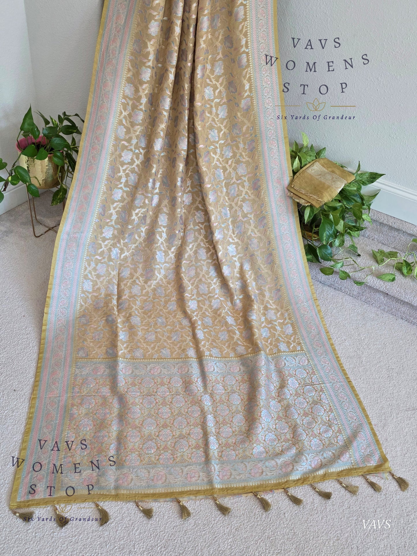 Pure Kota Chiffon Saree with All-Over Meenakari Jal Design