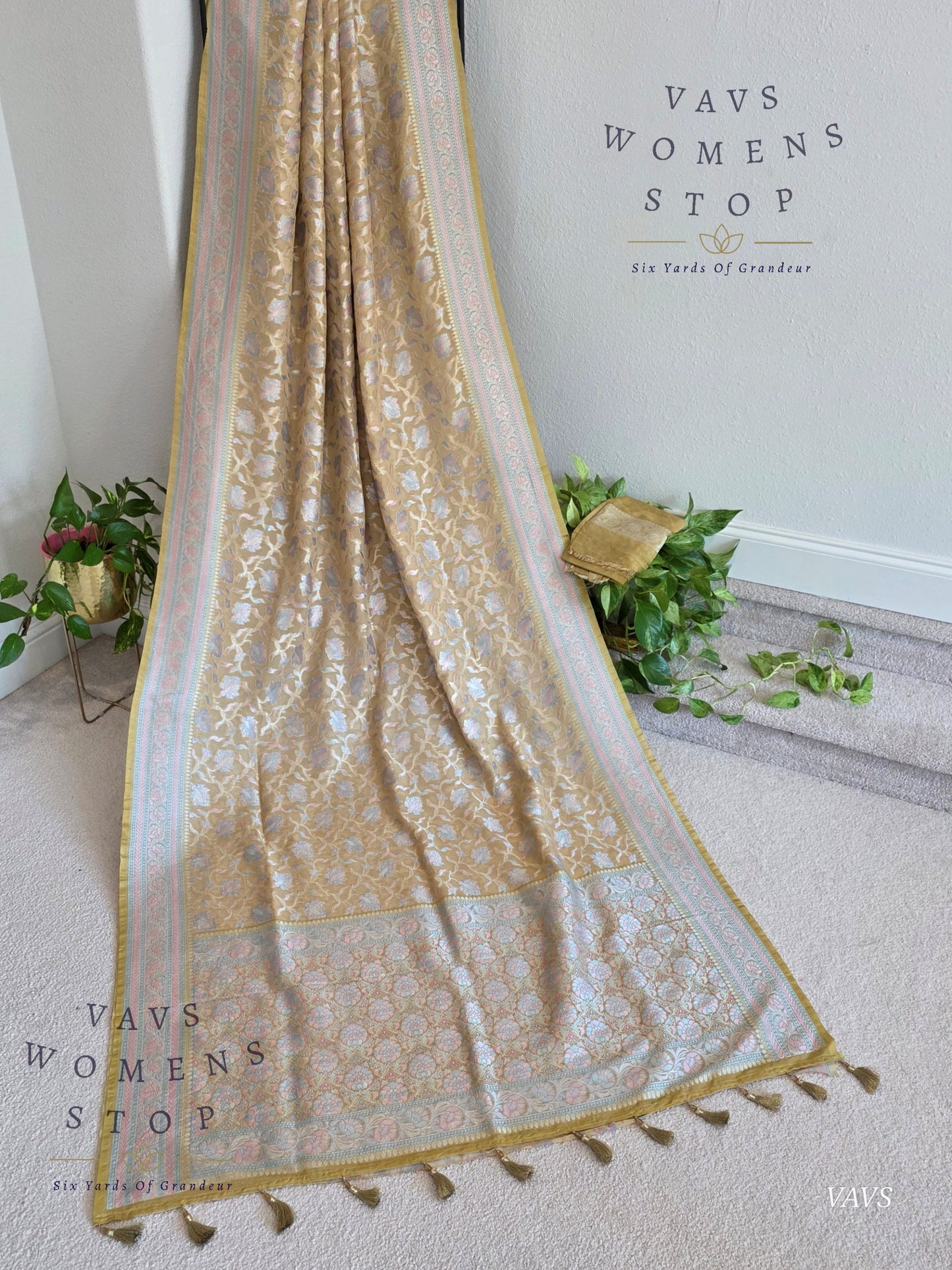 Pure Kota Chiffon Saree with All-Over Meenakari Jal Design