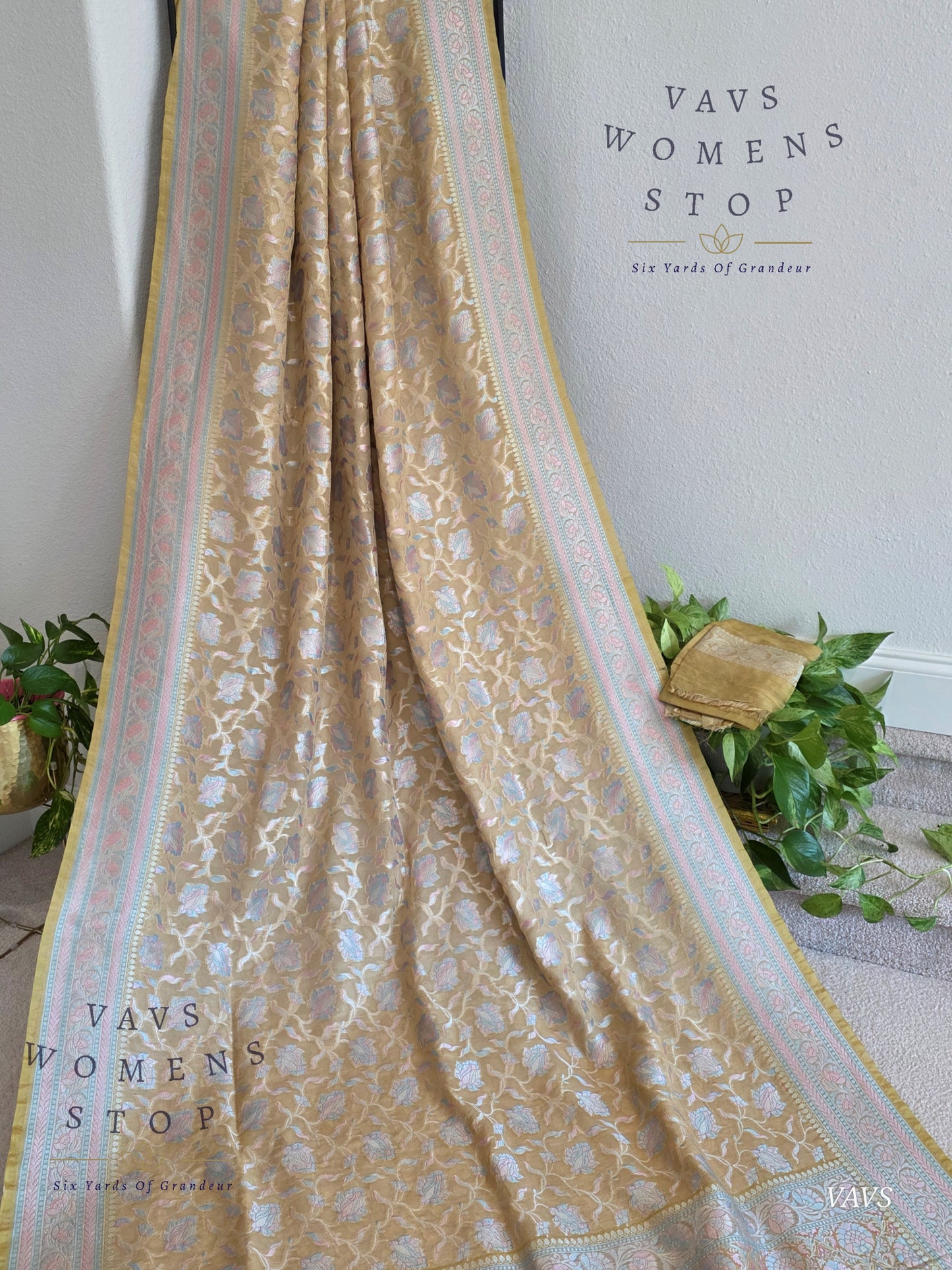 Pure Kota Chiffon Saree with All-Over Meenakari Jal Design