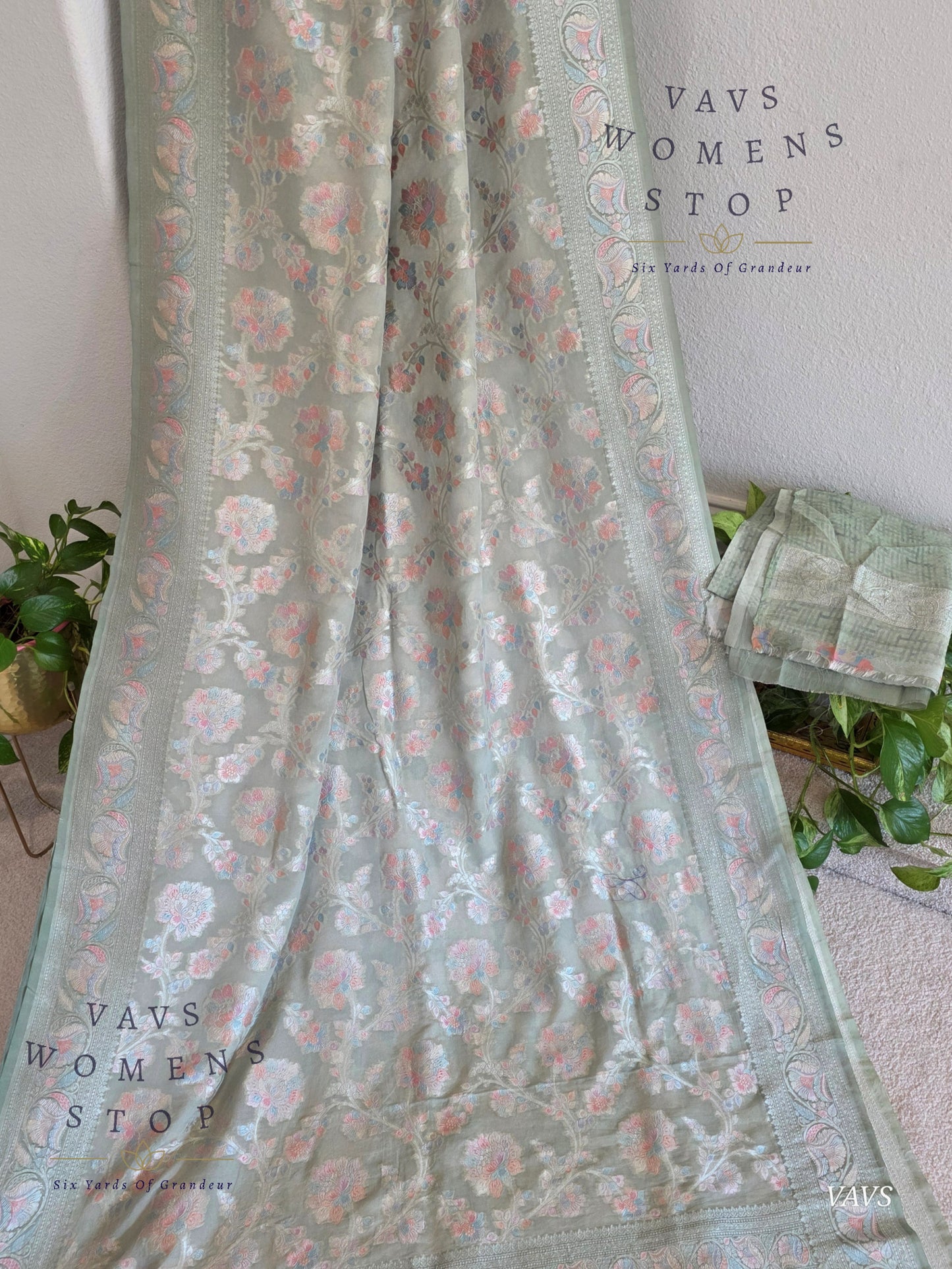 Pure Kota Chiffon Saree with All-Over Meenakari Jal Design