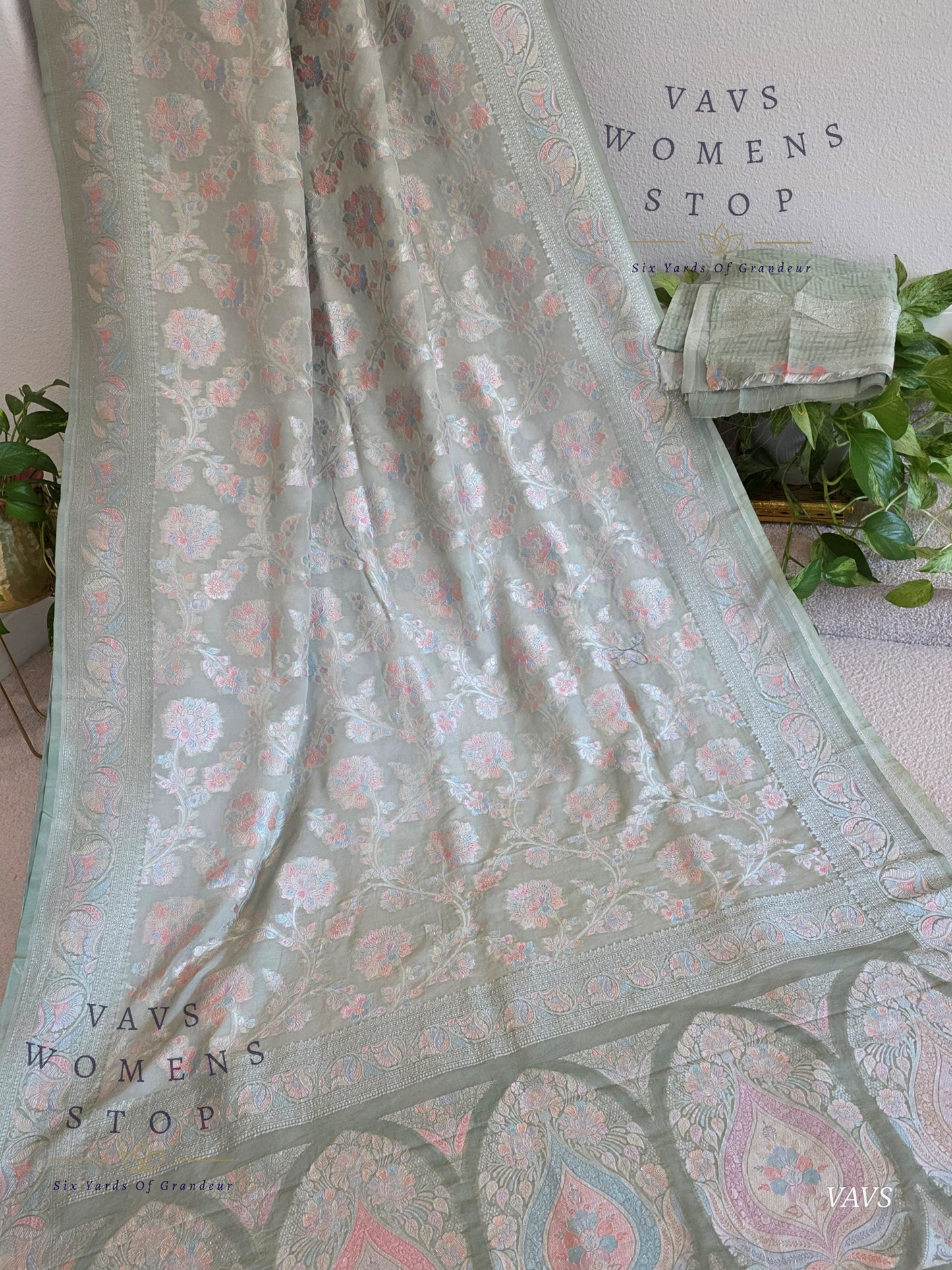Pure Kota Chiffon Saree with All-Over Meenakari Jal Design