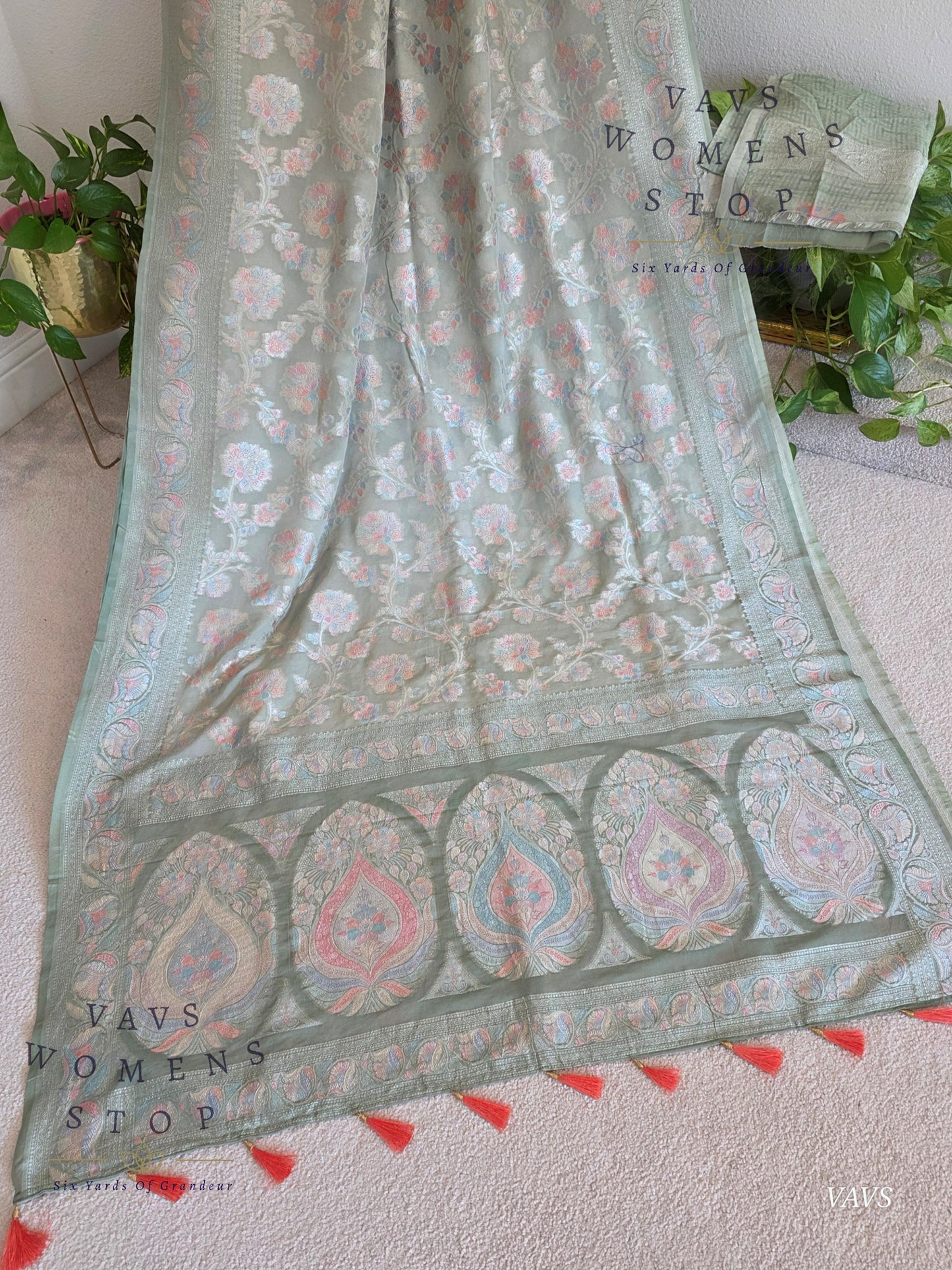 Pure Kota Chiffon Saree with All-Over Meenakari Jal Design