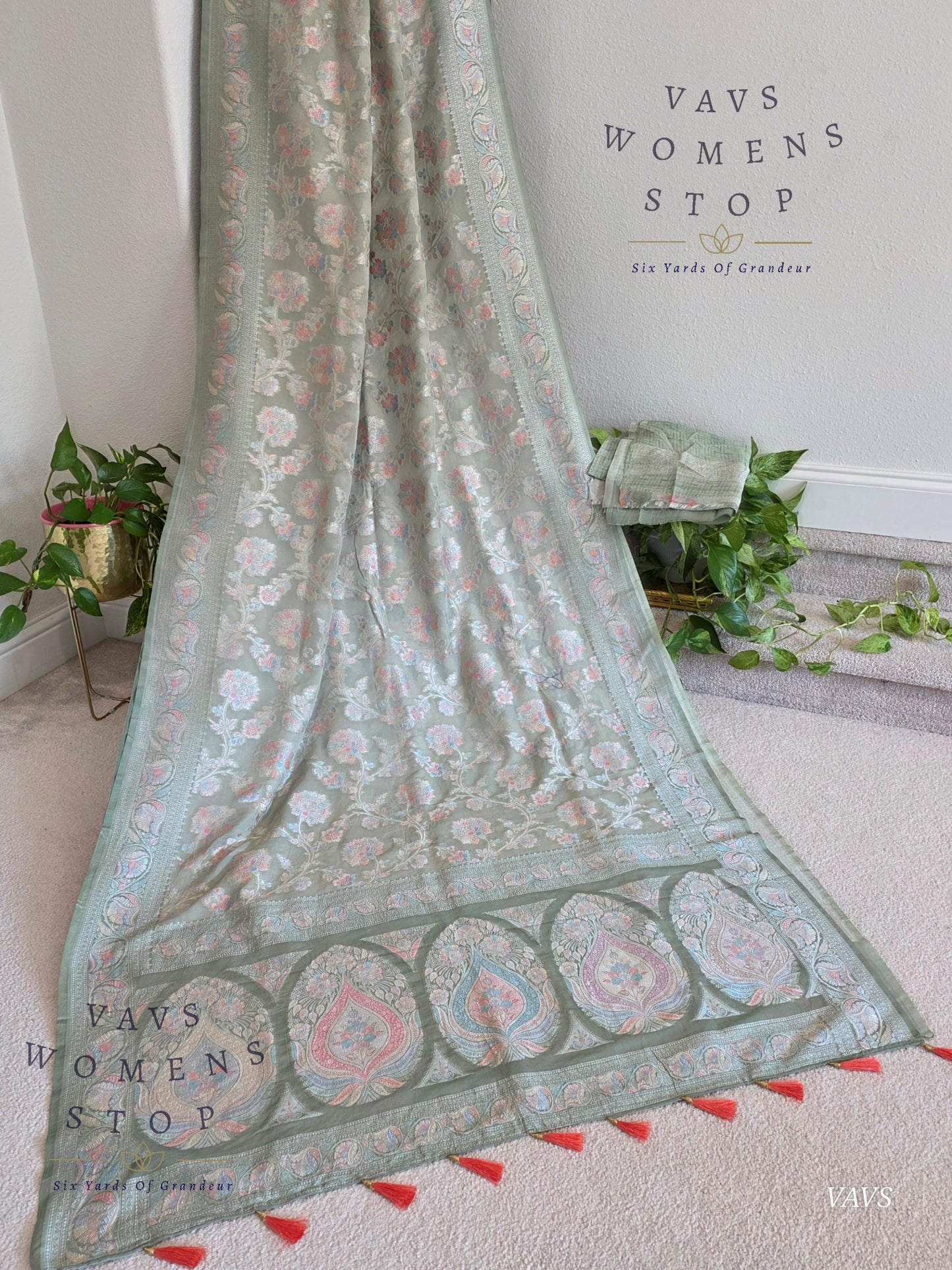 Pure Kota Chiffon Saree with All-Over Meenakari Jal Design