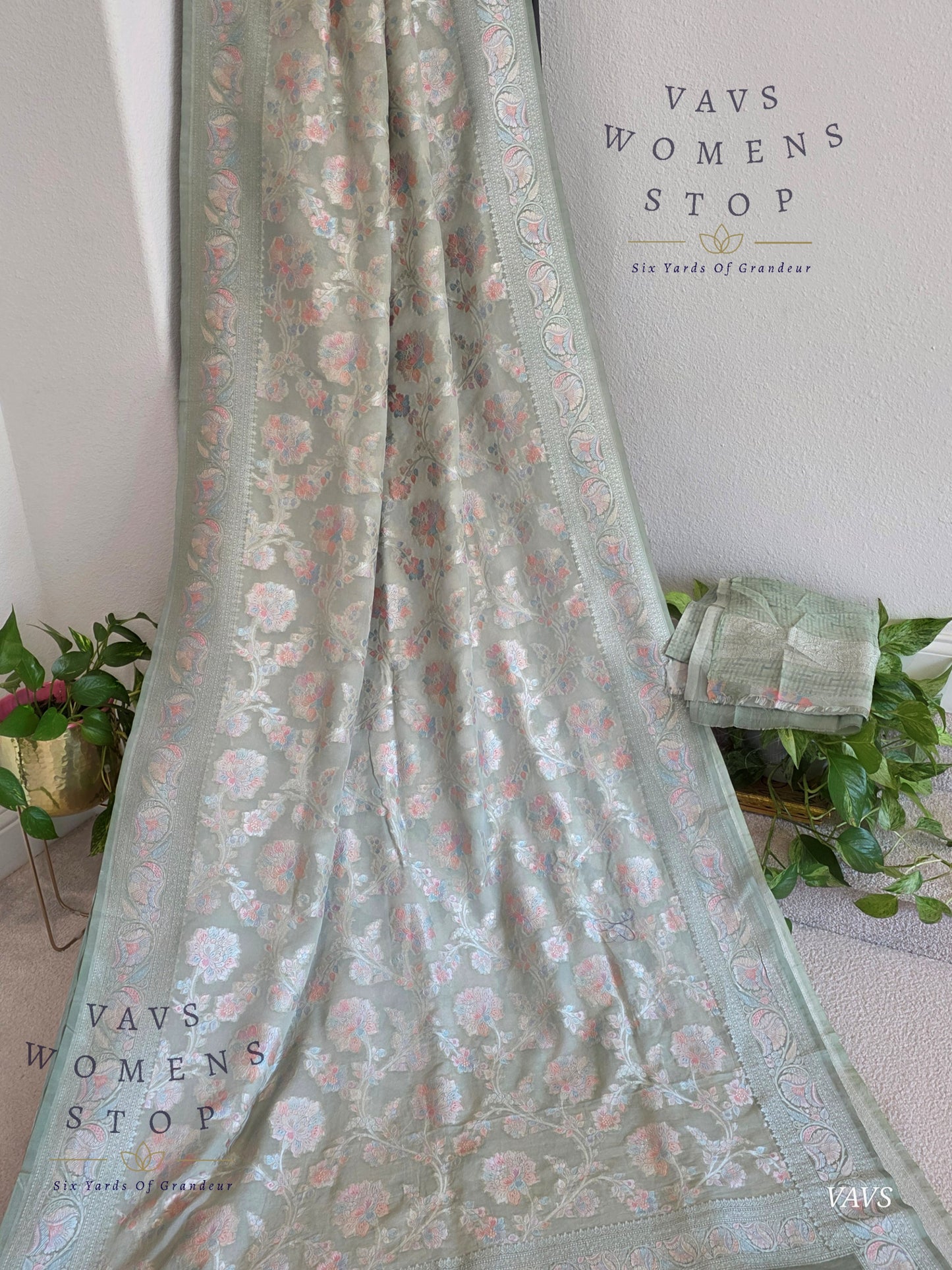 Pure Kota Chiffon Saree with All-Over Meenakari Jal Design