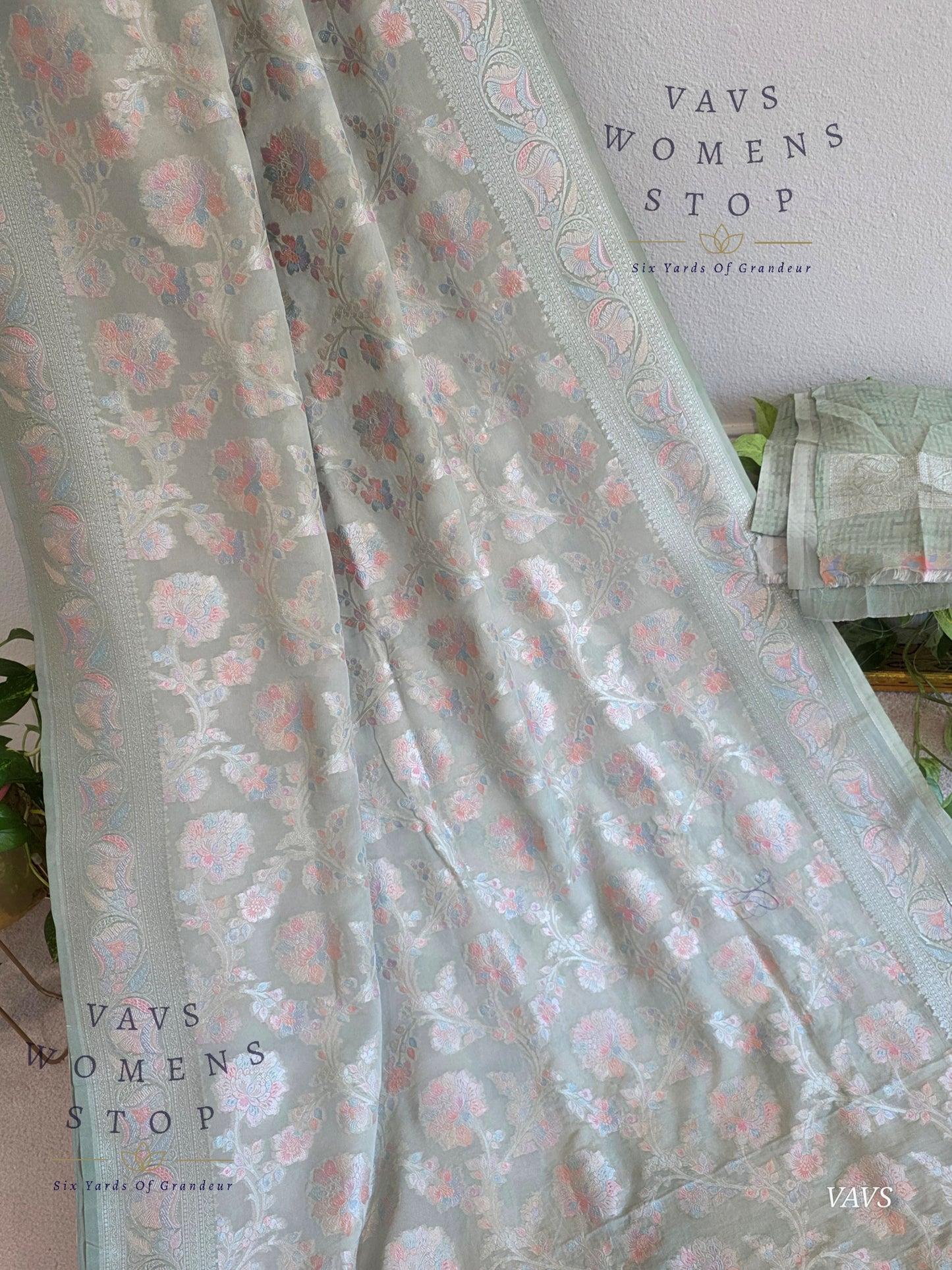 Pure Kota Chiffon Saree with All-Over Meenakari Jal Design