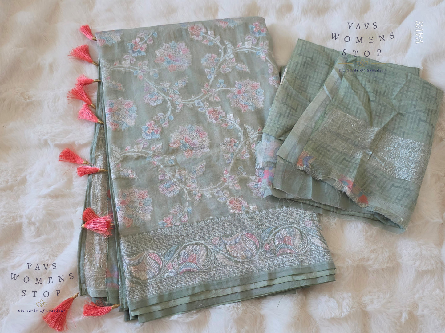 Pure Kota Chiffon Saree with All-Over Meenakari Jal Design