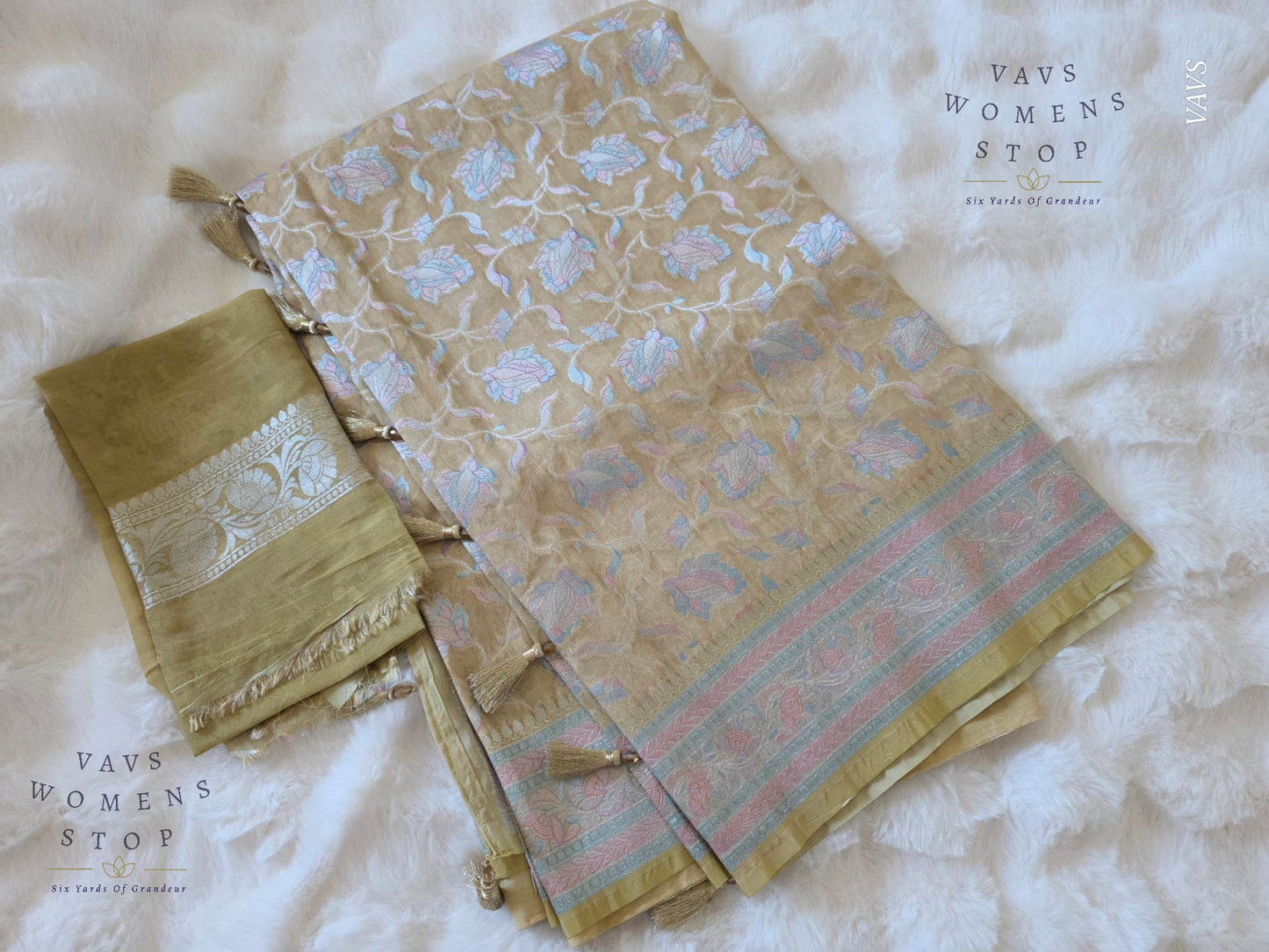 Pure Kota Chiffon Saree with All-Over Meenakari Jal Design