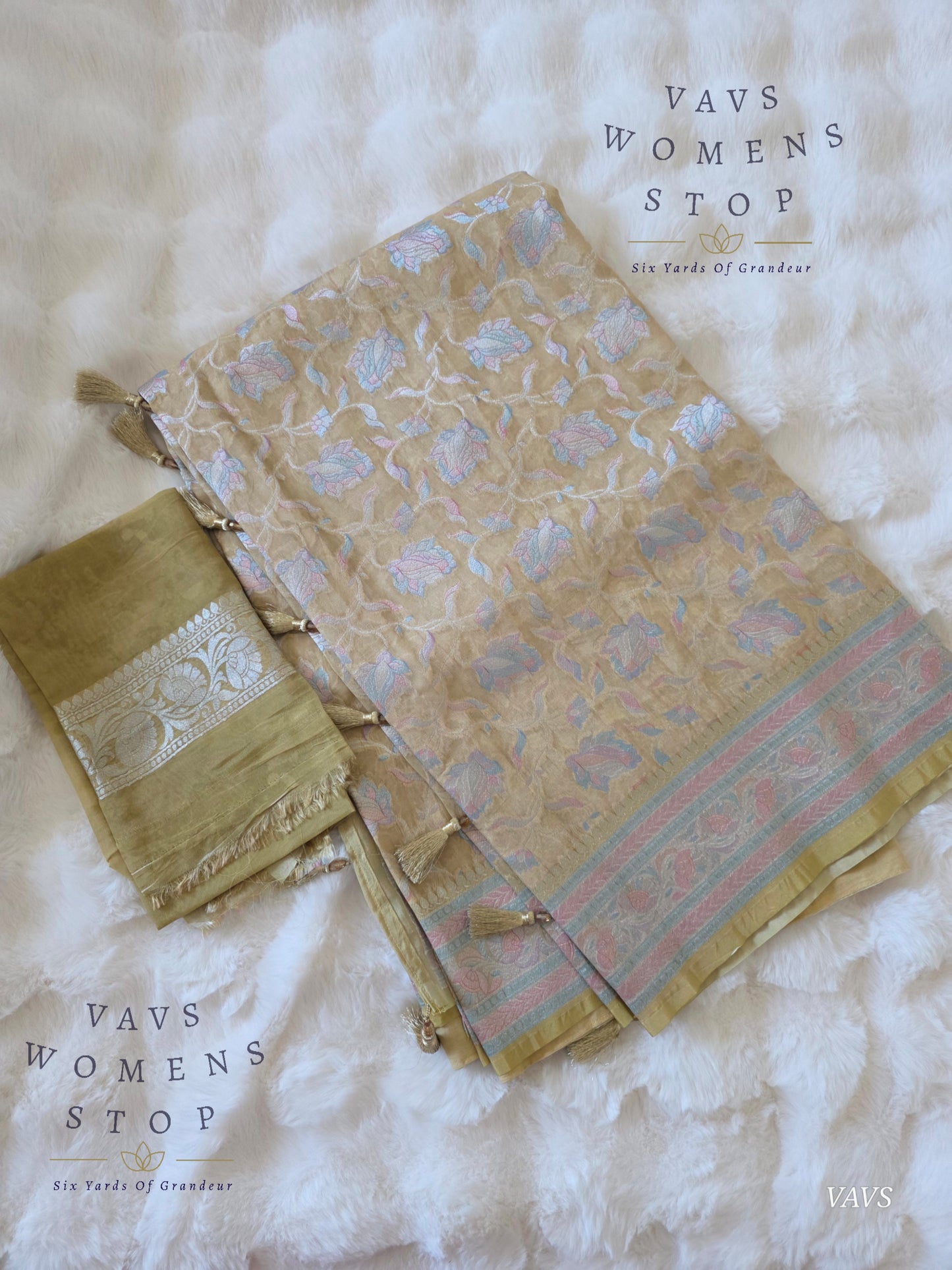 Pure Kota Chiffon Saree with All-Over Meenakari Jal Design