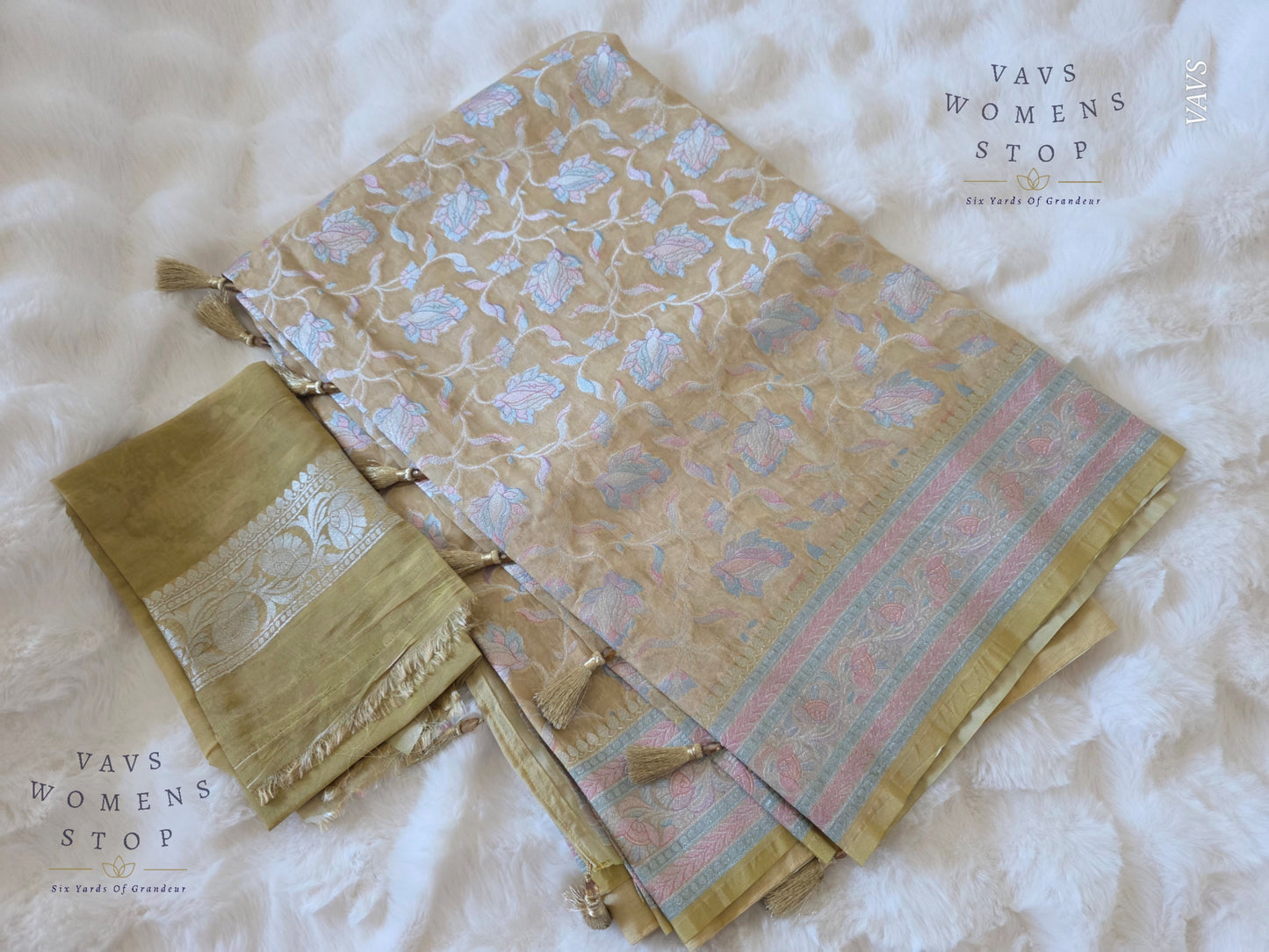 Pure Kota Chiffon Saree with All-Over Meenakari Jal Design