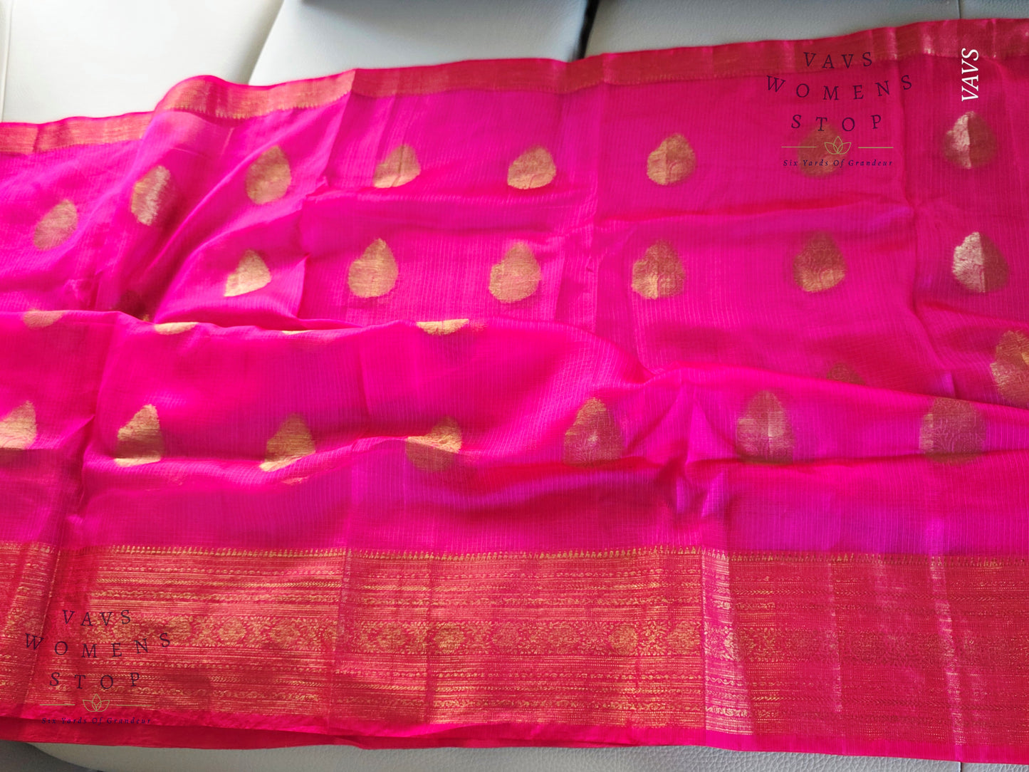 Semi Kota Silk Saree in Rani Pink Shade with Blouse Piece