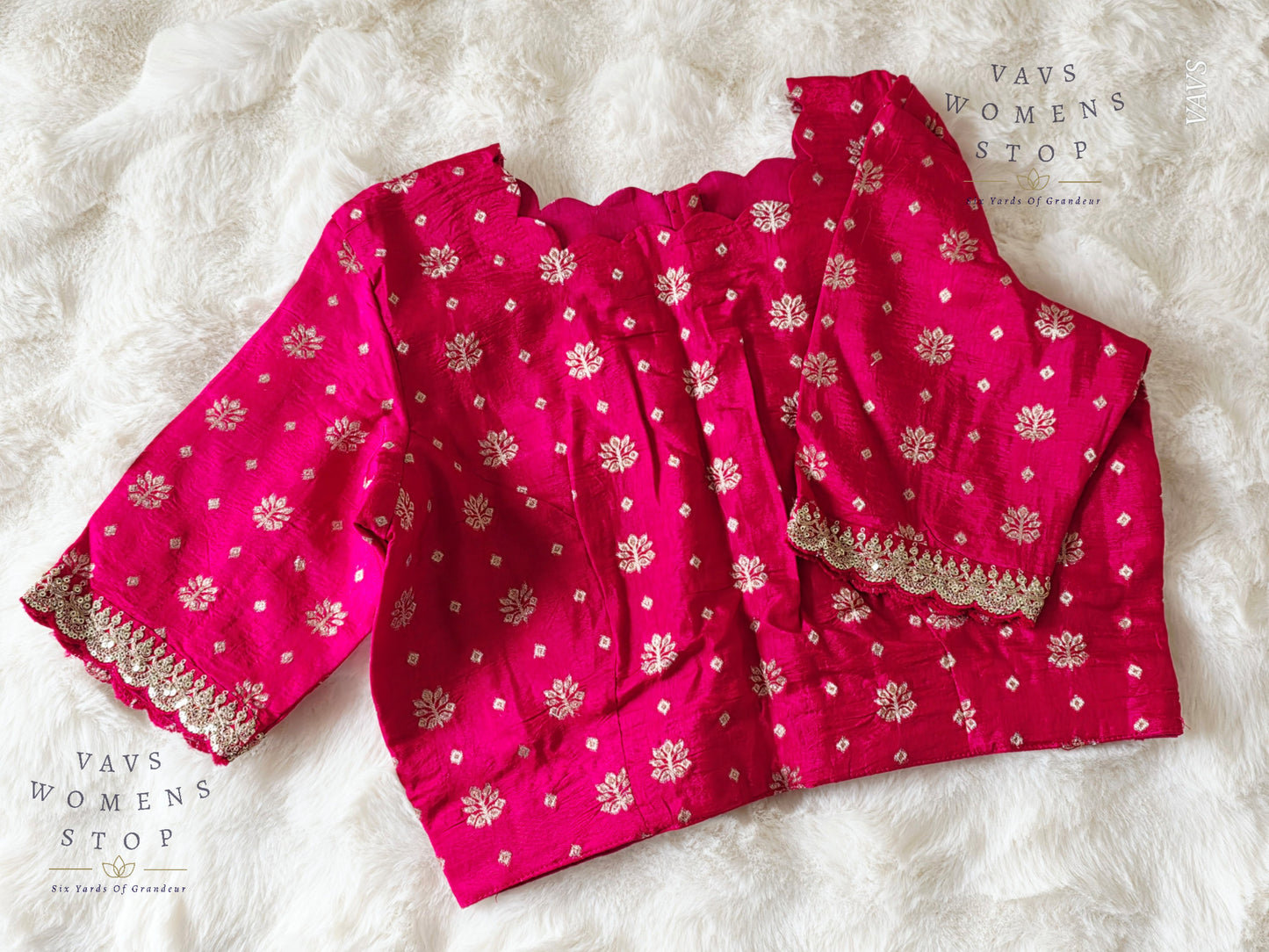 Pink Munga Crepe Silk Stitched Blouse