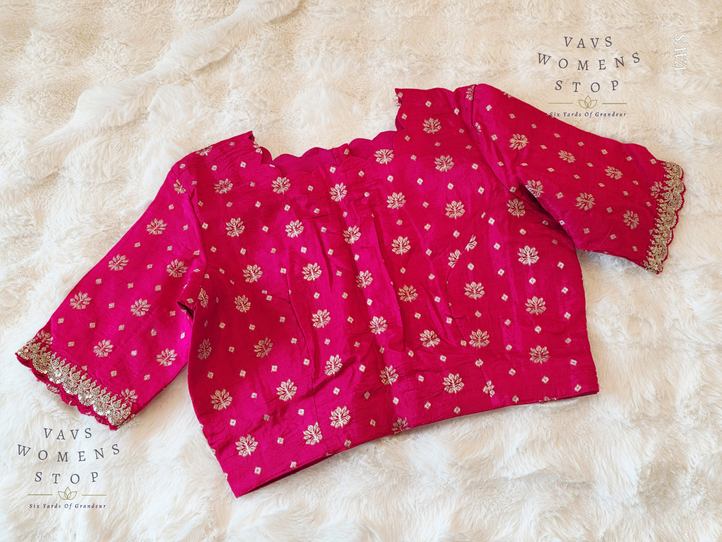 Pink Munga Crepe Silk Stitched Blouse