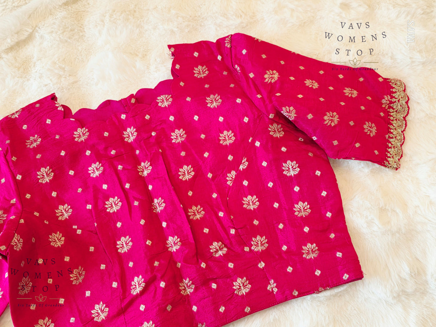 Pink Munga Crepe Silk Stitched Blouse