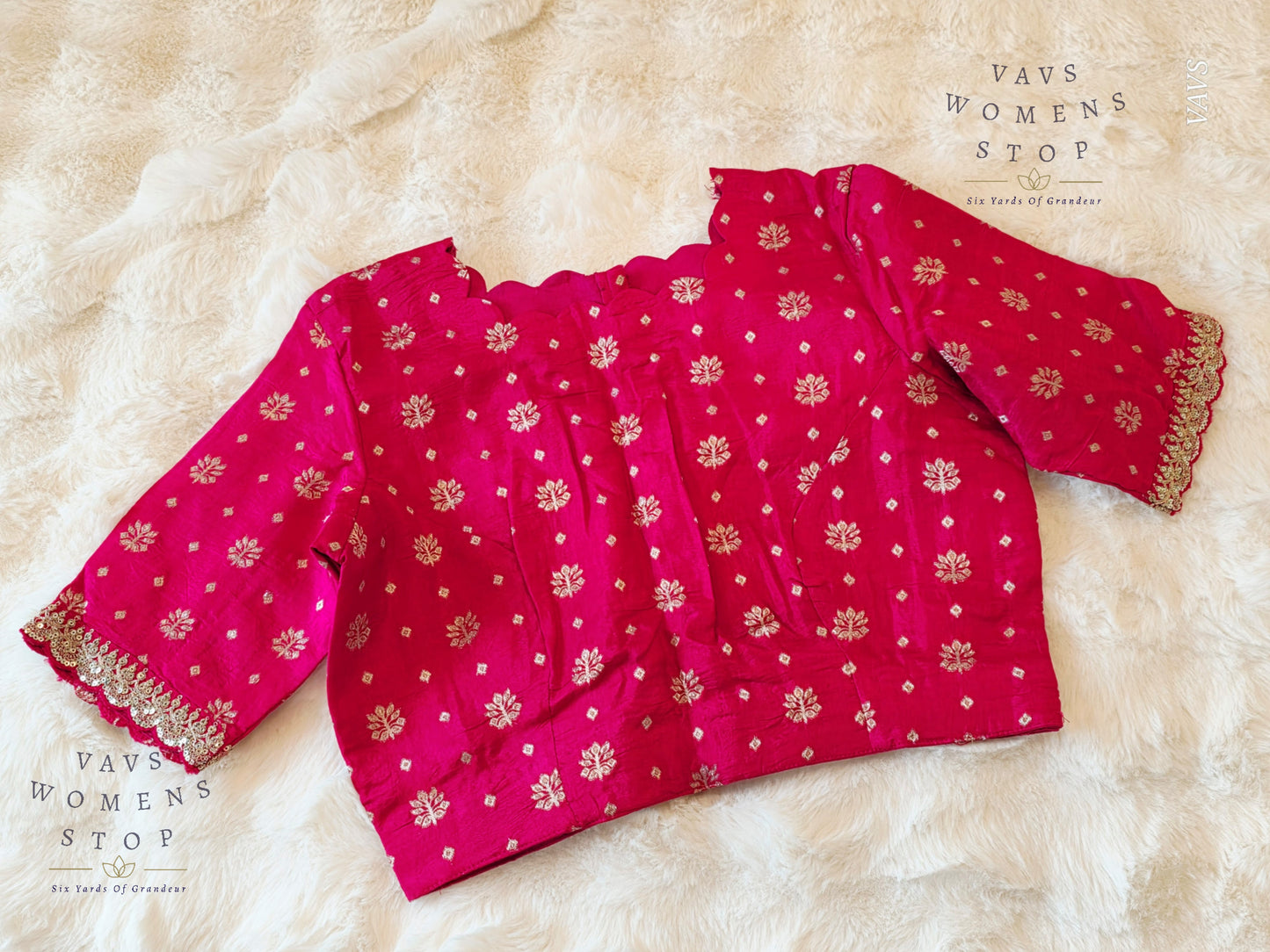 Pink Munga Crepe Silk Stitched Blouse