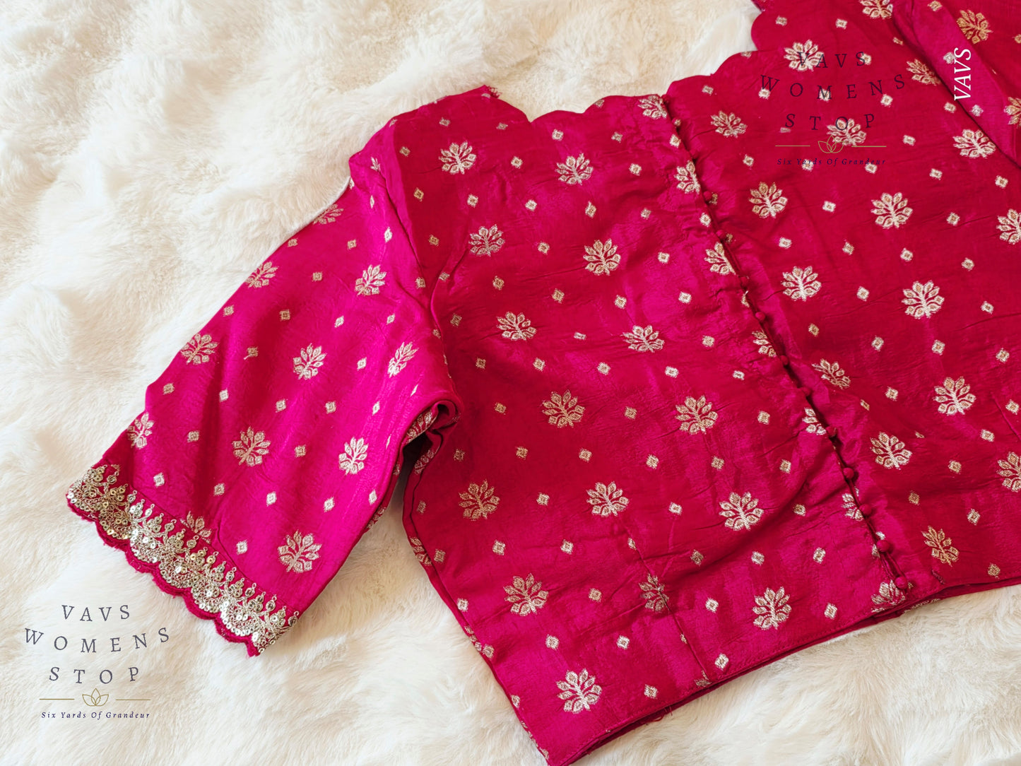 Pink Munga Crepe Silk Stitched Blouse