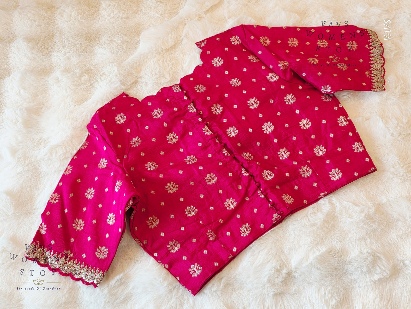 Pink Munga Crepe Silk Stitched Blouse