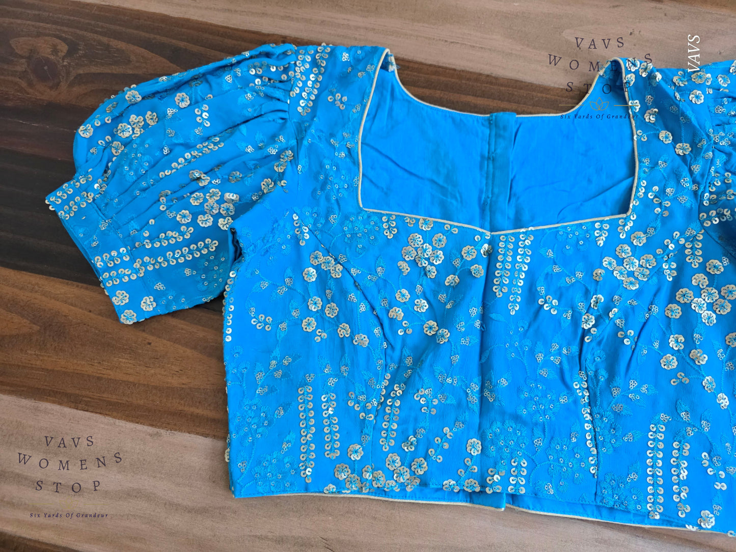 Copper Sulphate Blue Georgette Party Wear Blouse