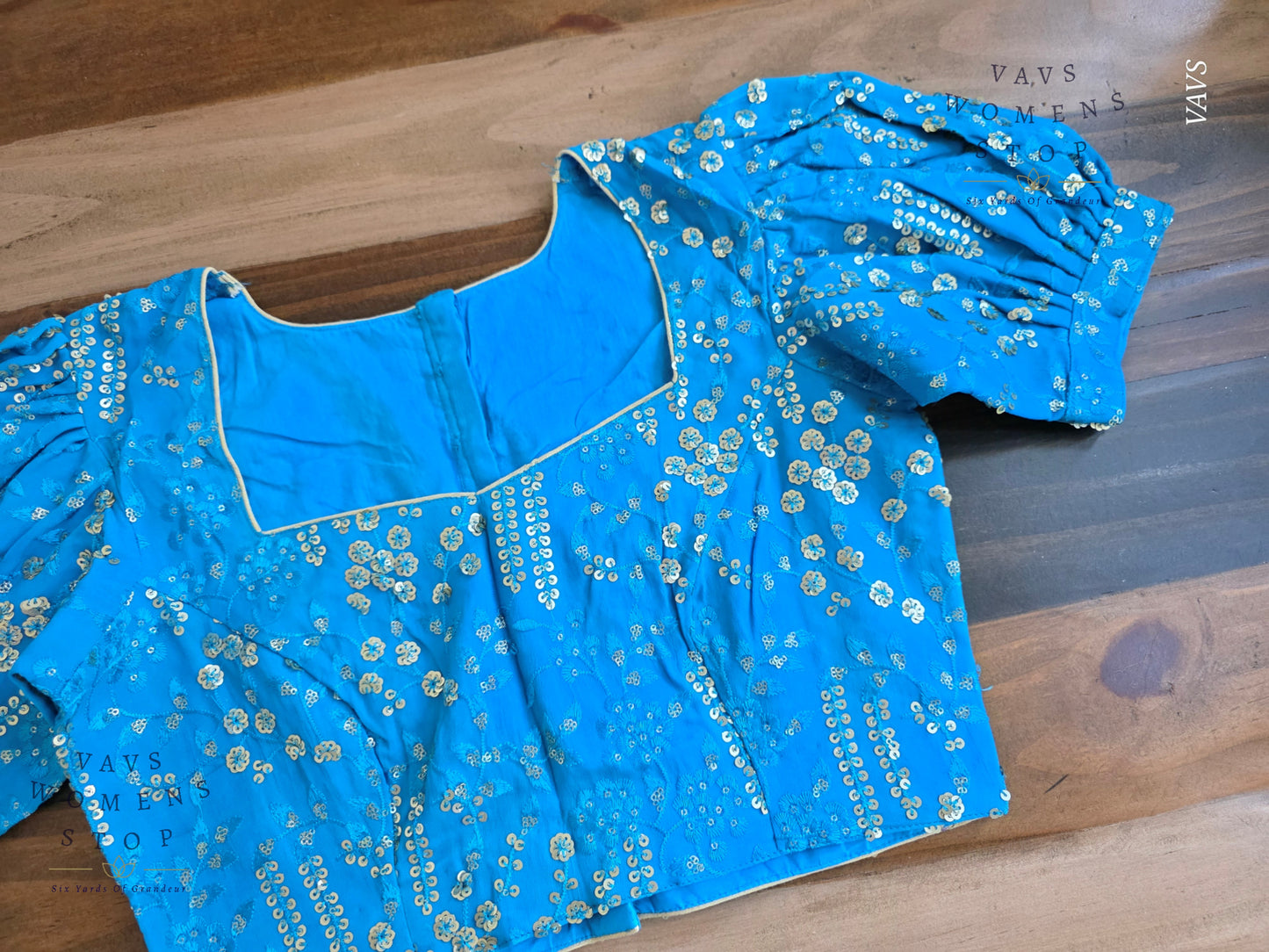 Copper Sulphate Blue Georgette Party Wear Blouse