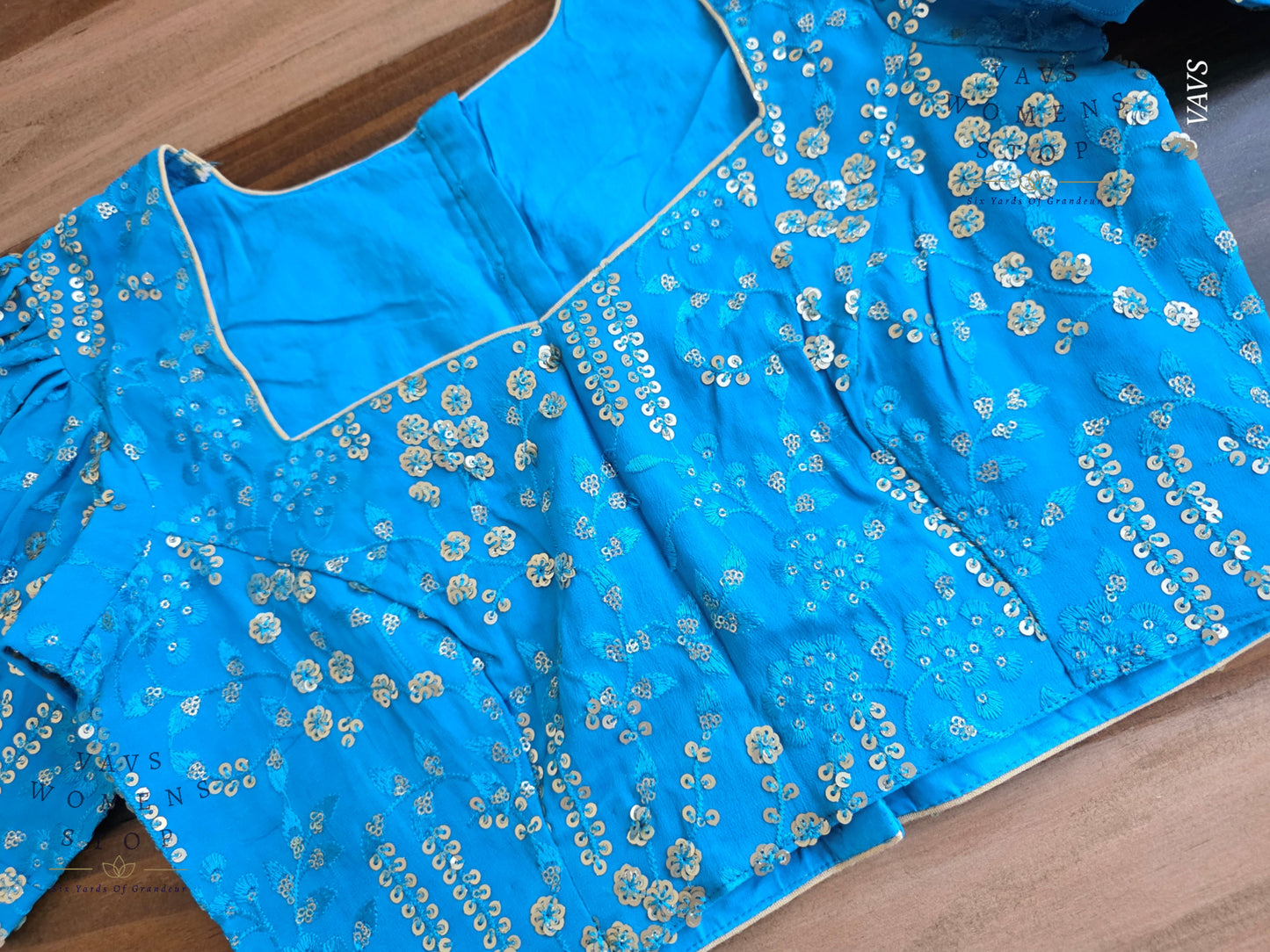 Copper Sulphate Blue Georgette Party Wear Blouse